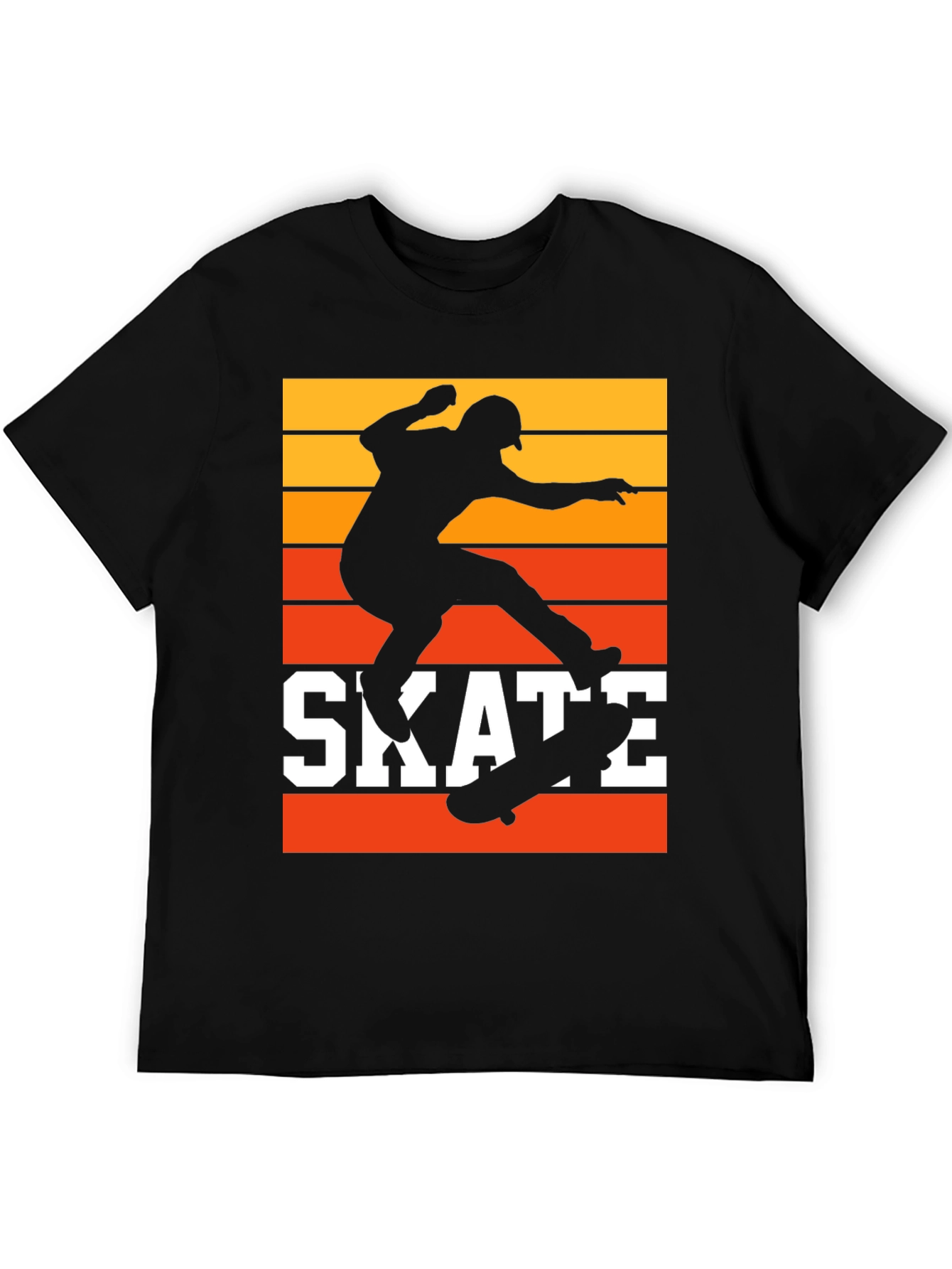 Black Retro Skate T-Shirt - Cool Skater Design view 5