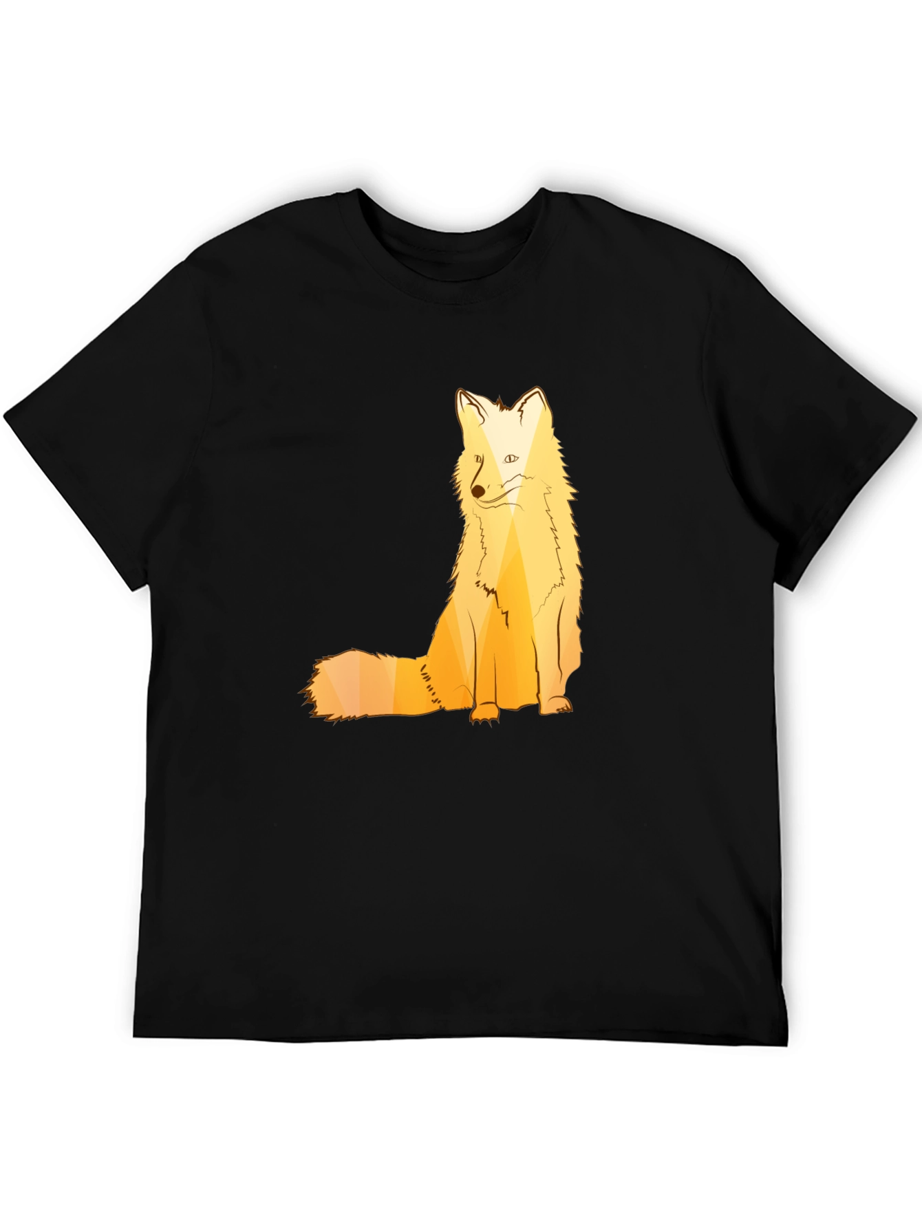 Black Geometric Fox Graphic T-Shirt - Stylish Animal Print view 5