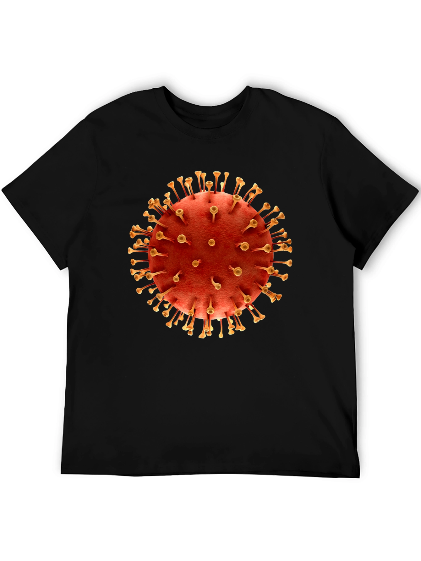 Black Novel Coronavirus Graphic T-Shirt - Black Cotton Tee view 5