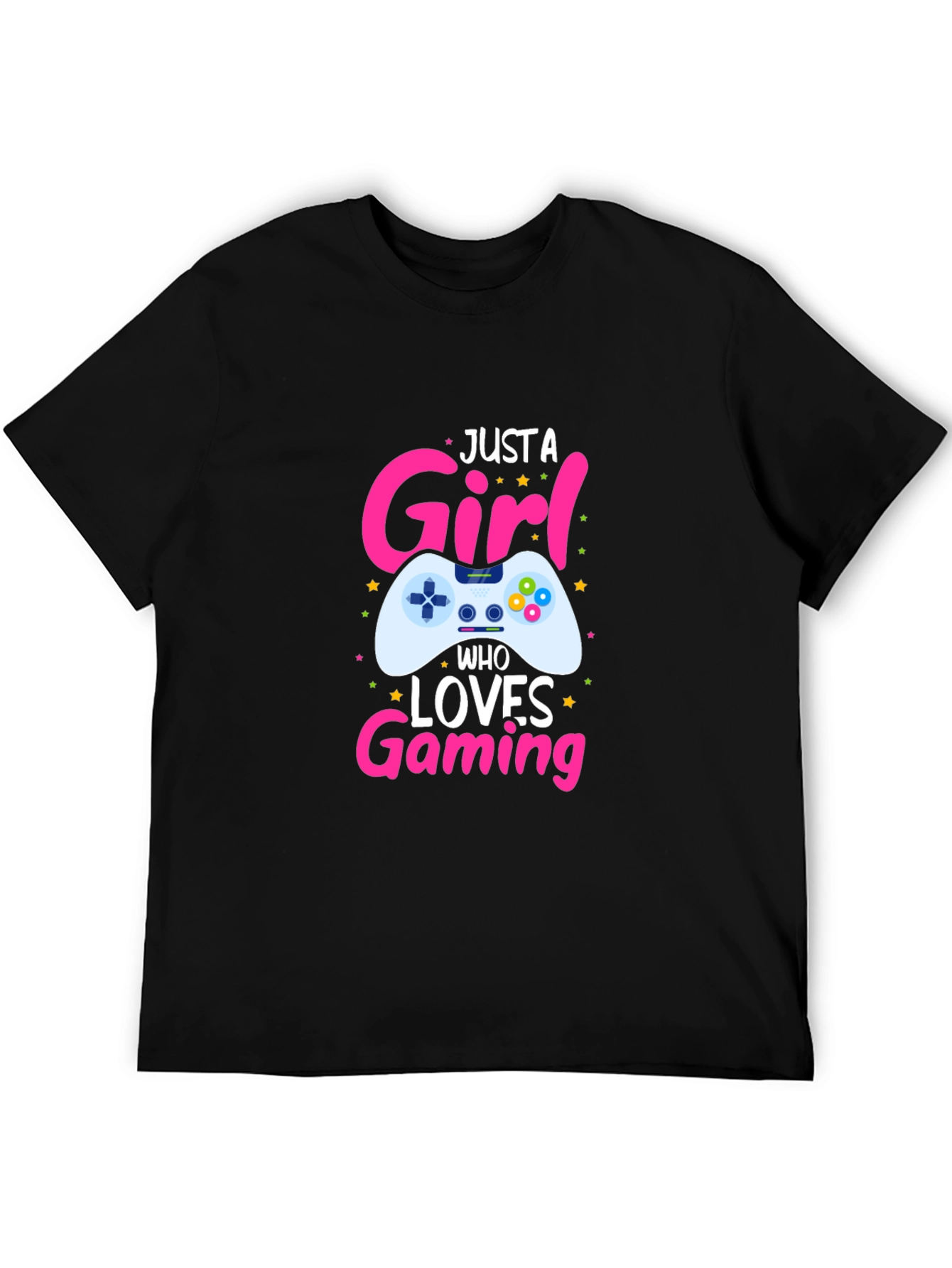Black Just a Girl Who Loves Gaming T-Shirt view 5
