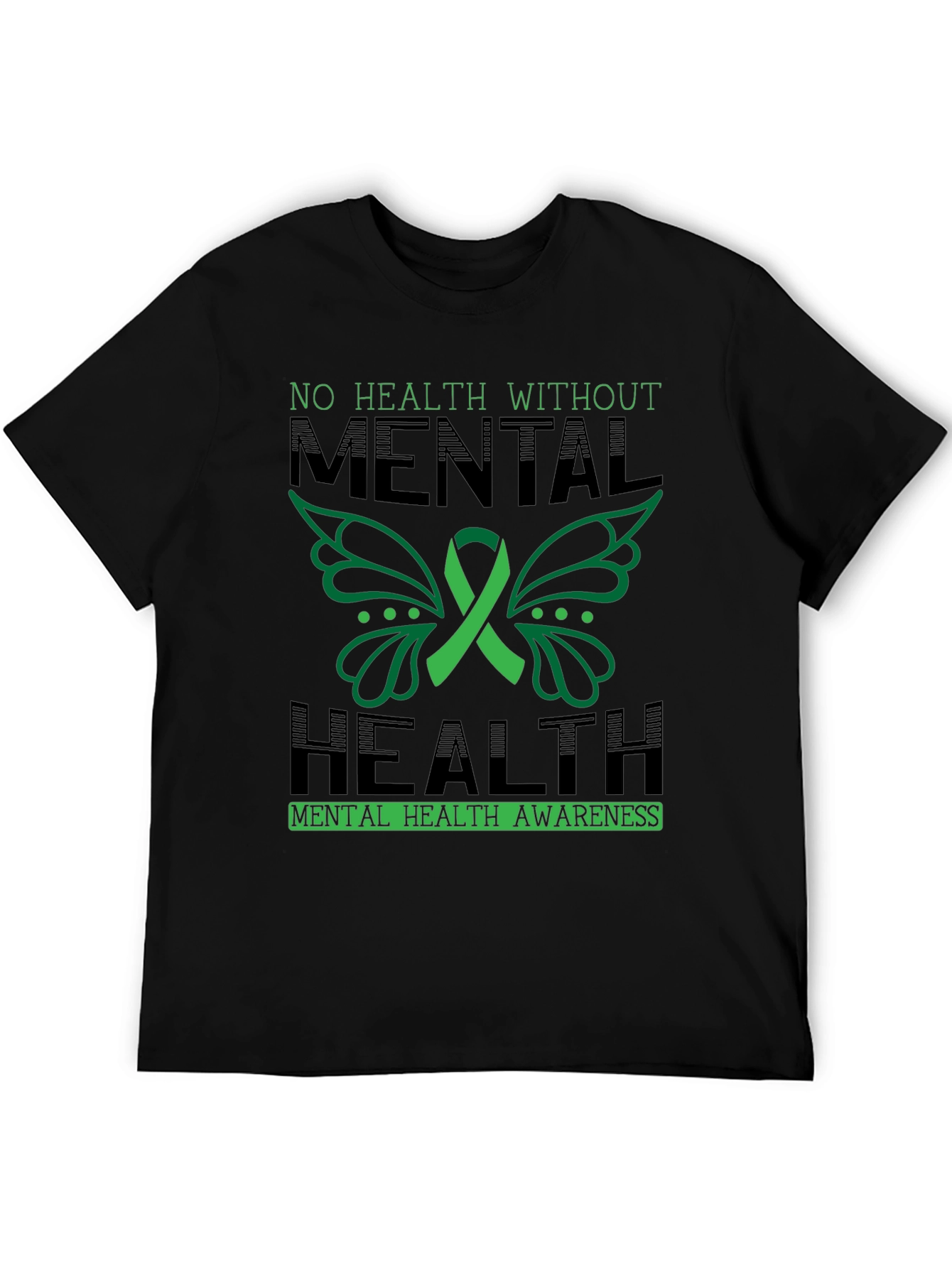 Black Mental Health Awareness Black T-Shirt view 5
