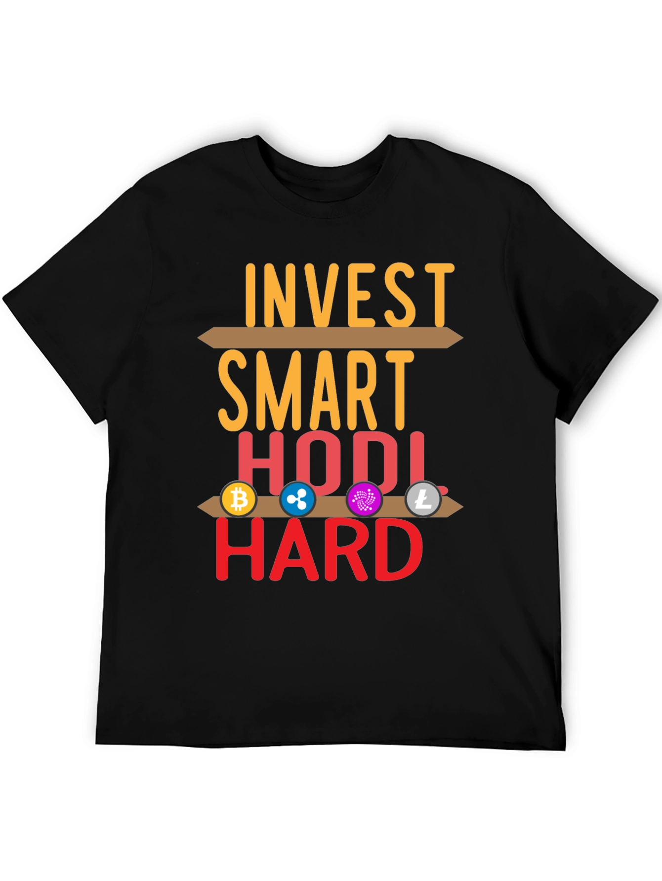 Black Invest Smart HODL Hard Crypto T-Shirt view 5