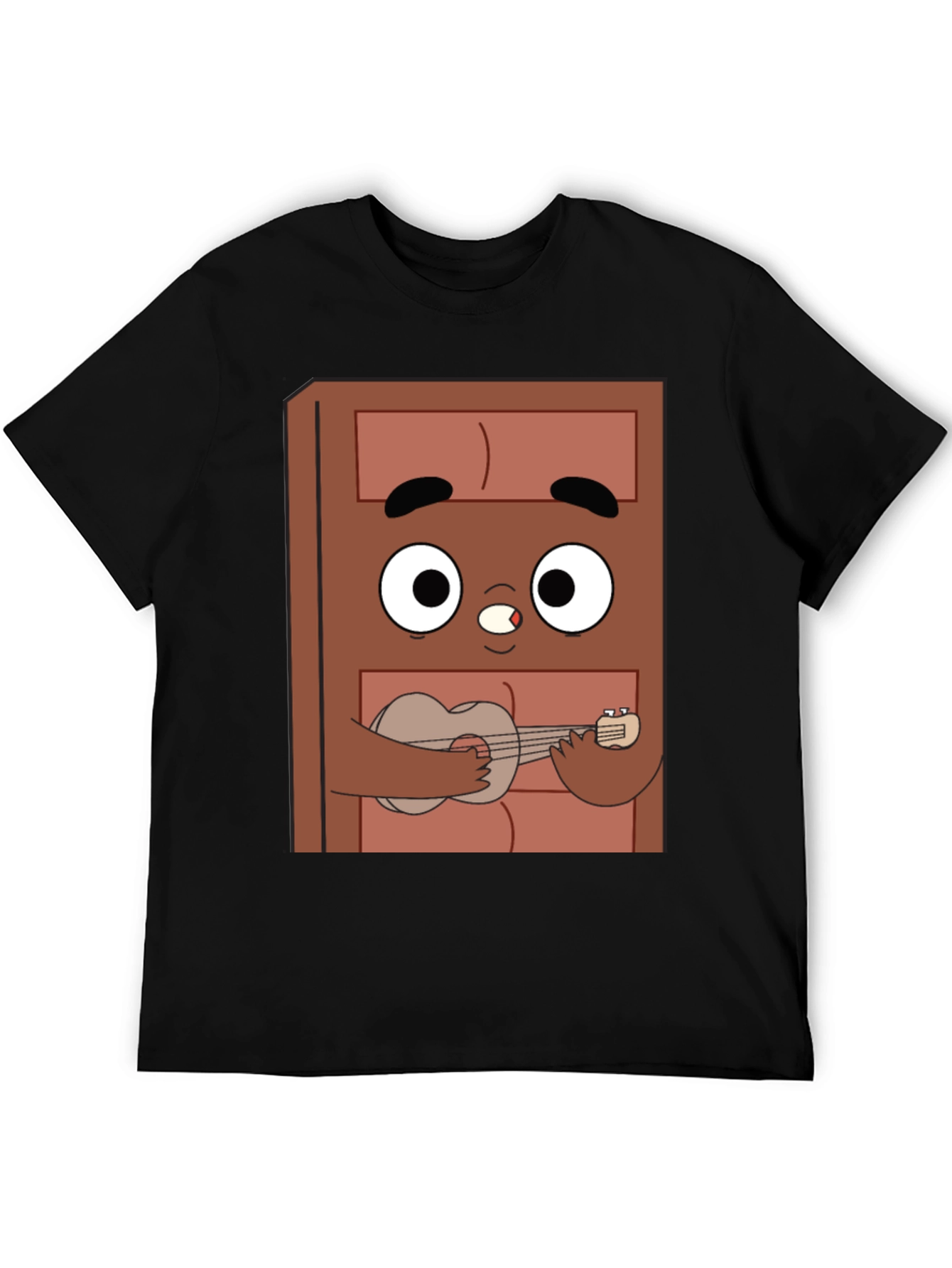 Black Cartoon Character Ukulele T-Shirt view 5