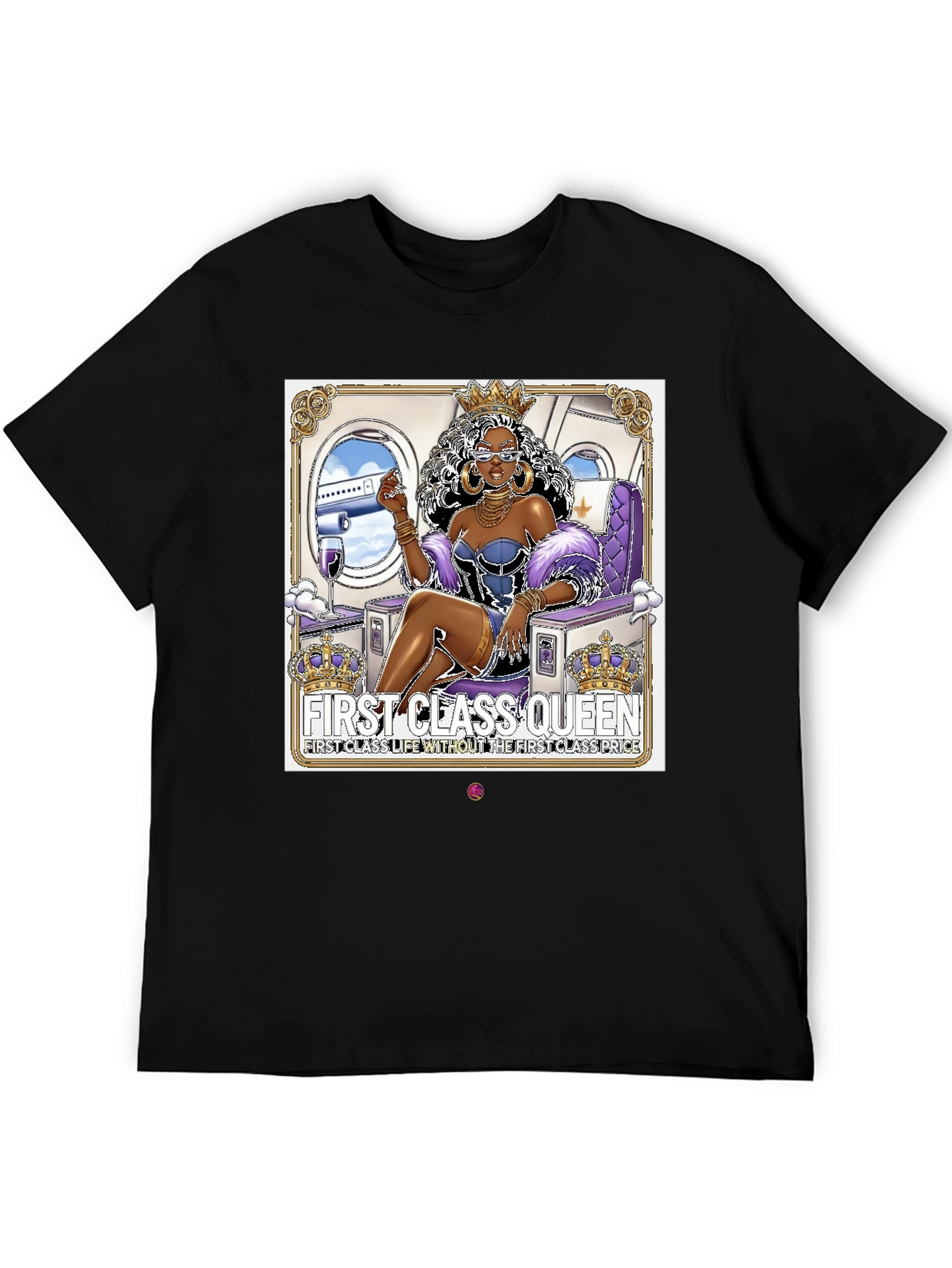 Black First Class Queen Graphic Tee view 5