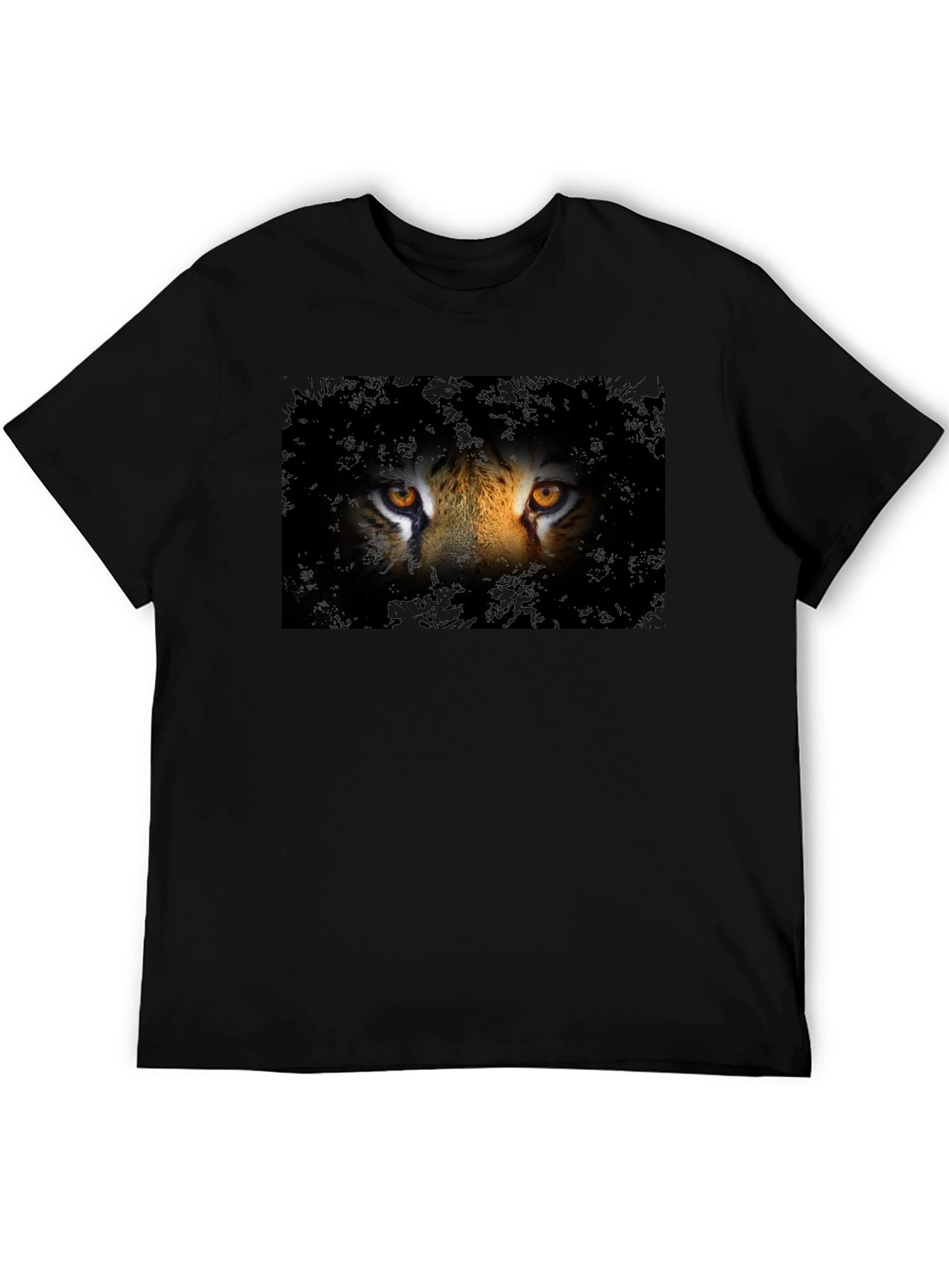 Black Tiger Eyes Graphic Tee - Men's Black T-Shirt view 5