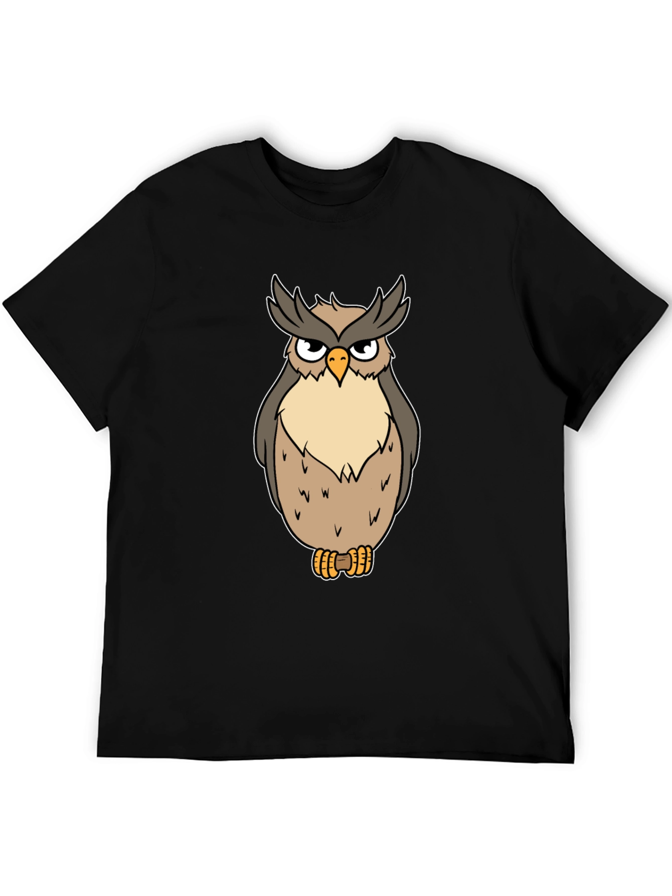 Black Owl Graphic T-Shirt - Men's Black Tee view 5