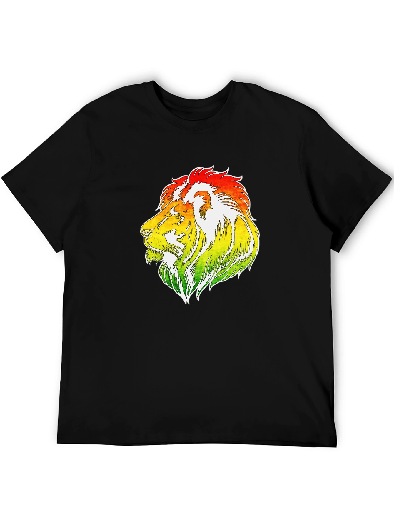 Black Rasta Lion Graphic T-Shirt - Reggae Style view 5