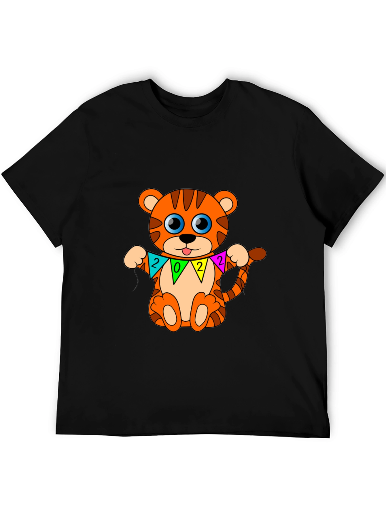 Black Cute Tiger 2022 T-Shirt view 5