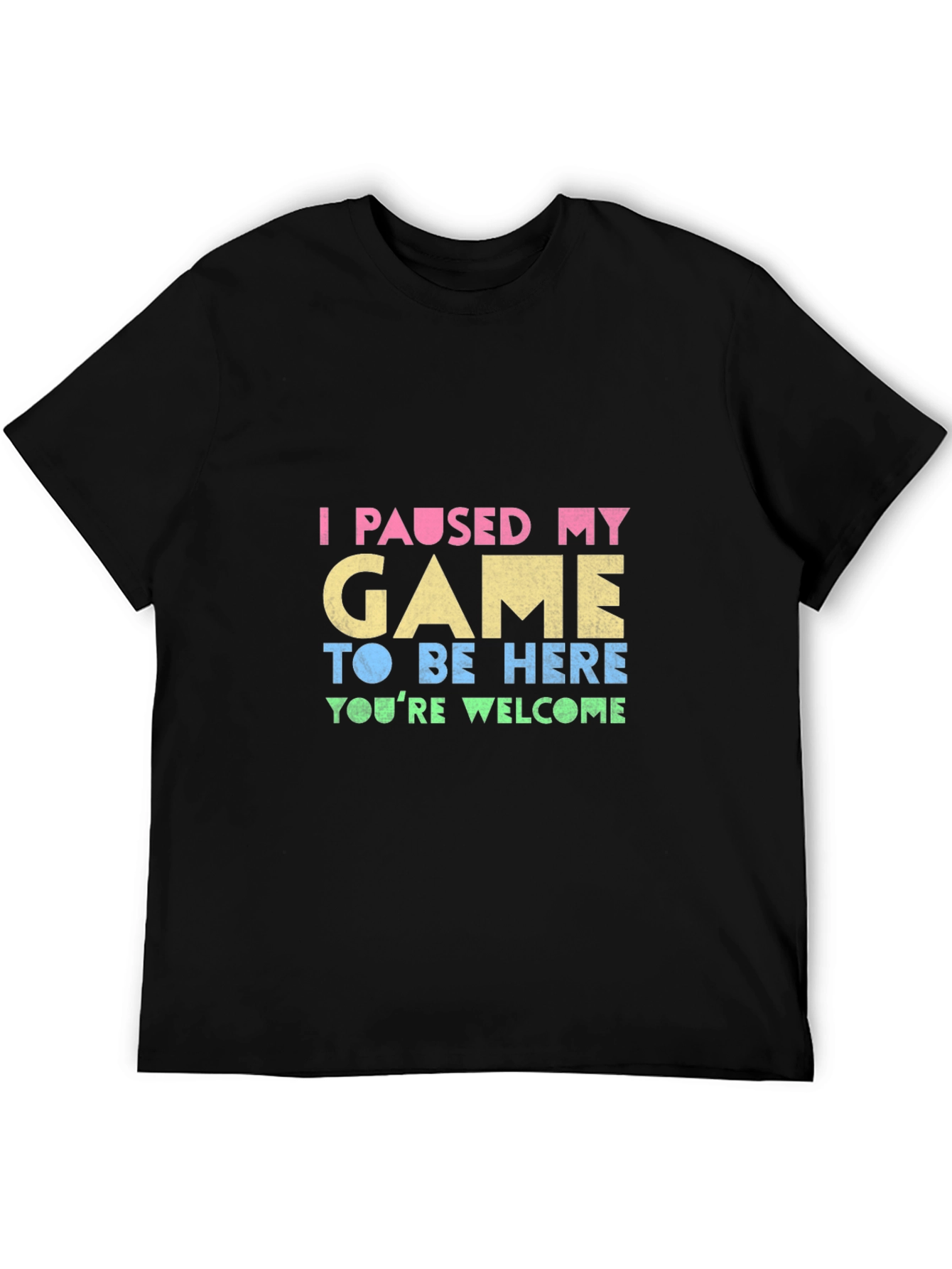 Black Funny Gamer T-Shirt: "I Paused My Game" view 5