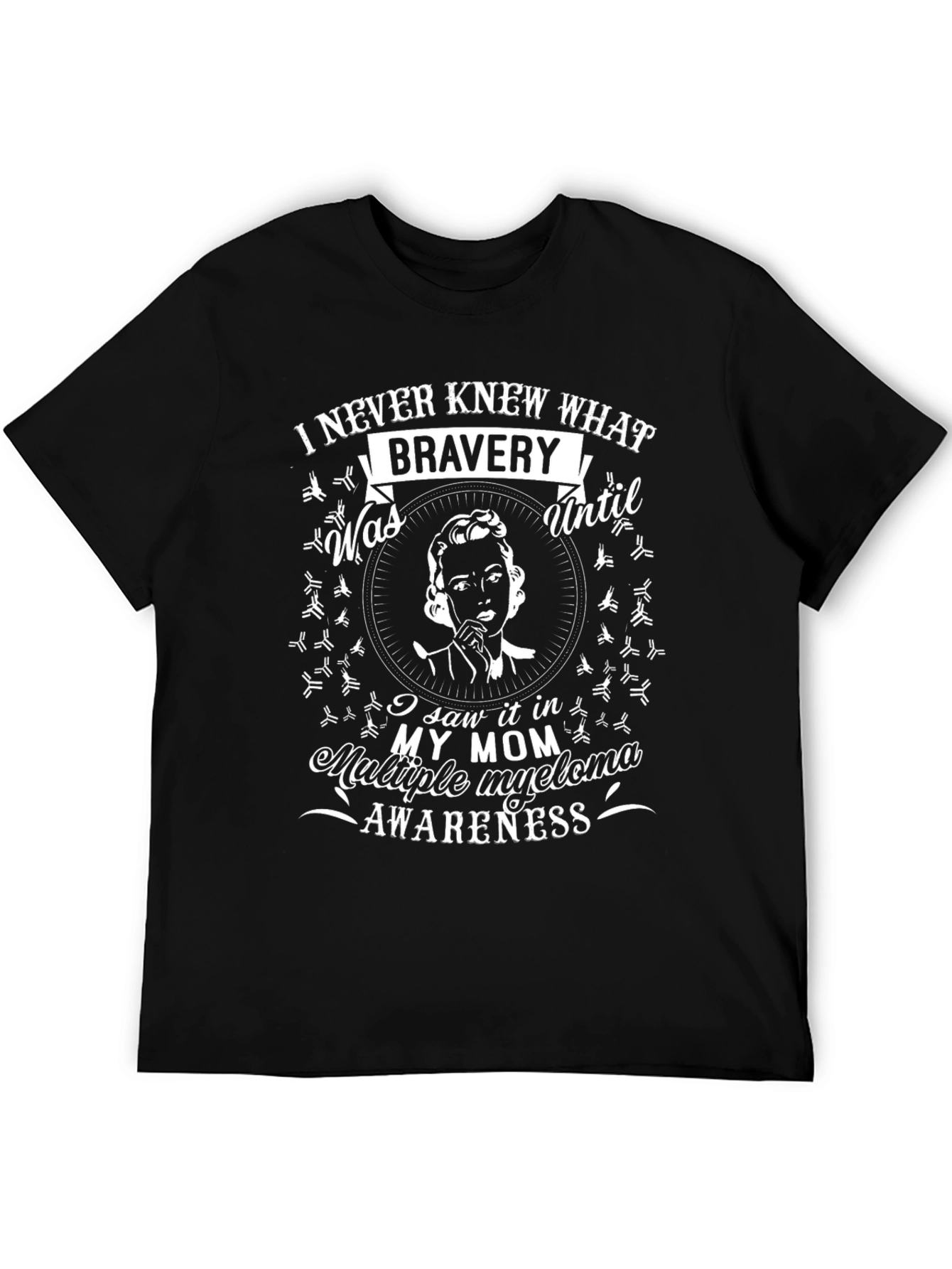 Black My Mom Multiple Myeloma Awareness T-Shirt view 5
