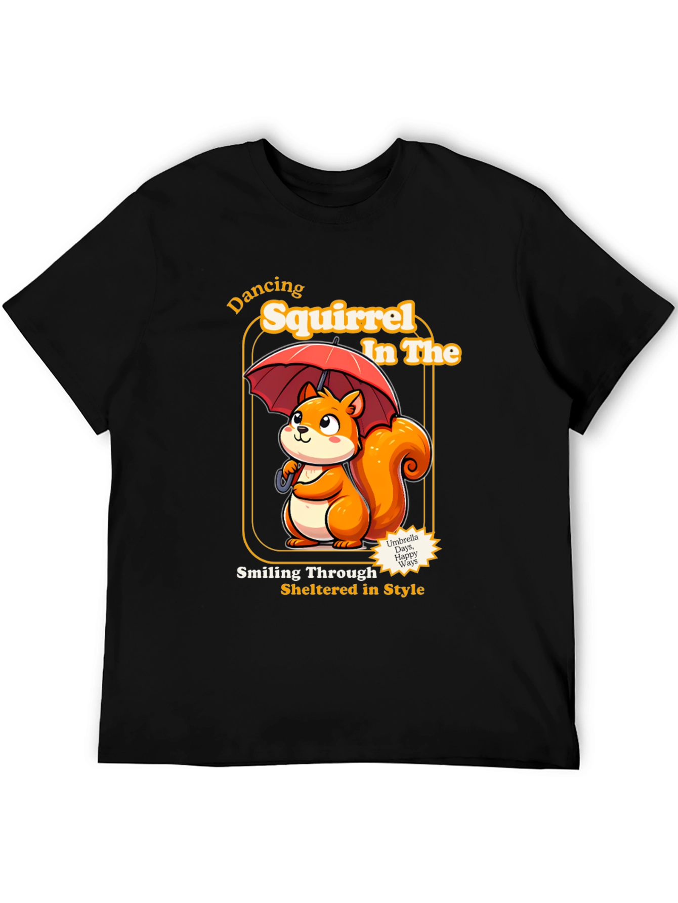 Black Dancing Squirrel Graphic Tee - Sheltered in Style view 5