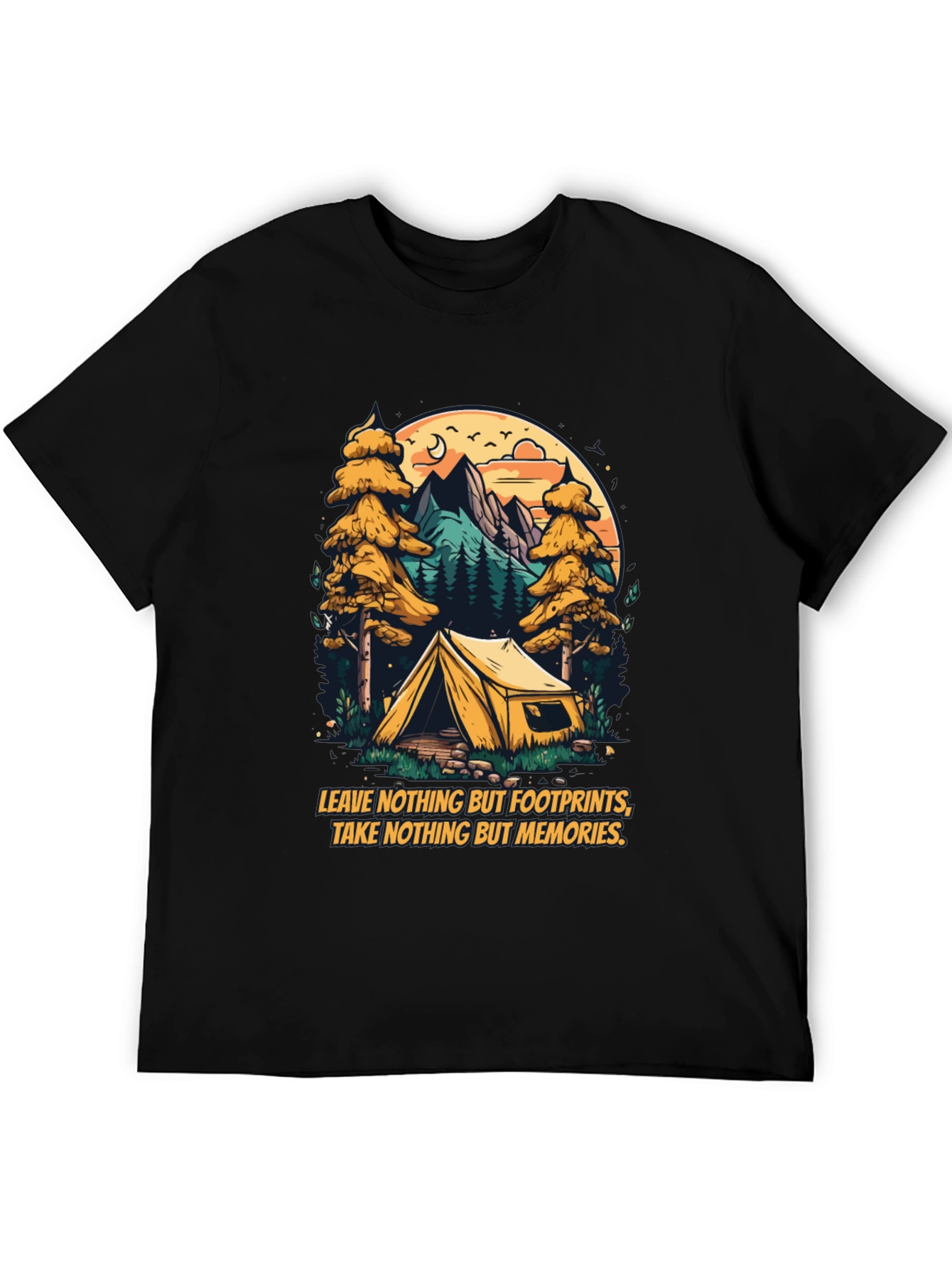 Black Nature Camping Graphic Tee view 5
