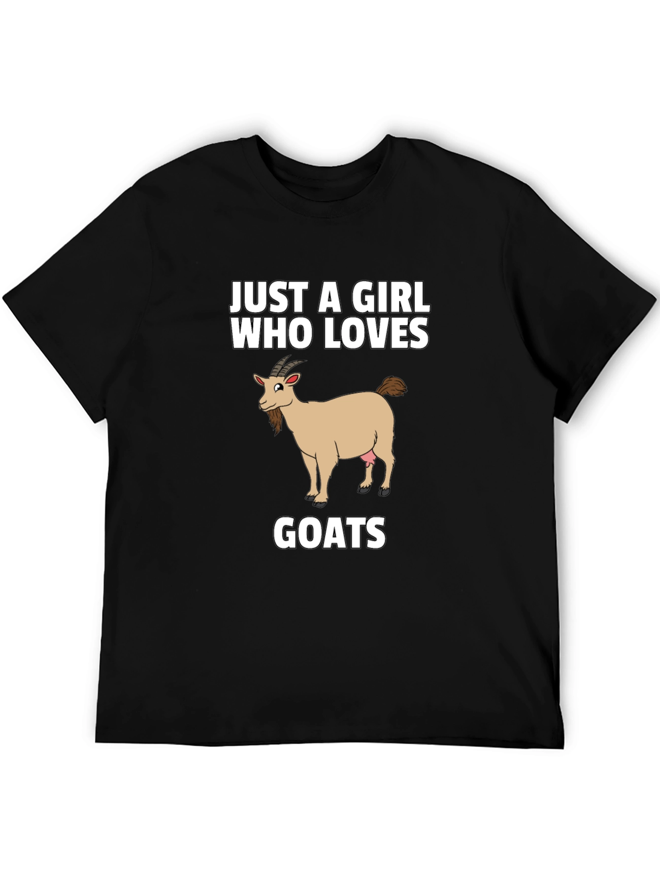Black Just A Girl Who Loves Goats - Graphic T-Shirt view 5