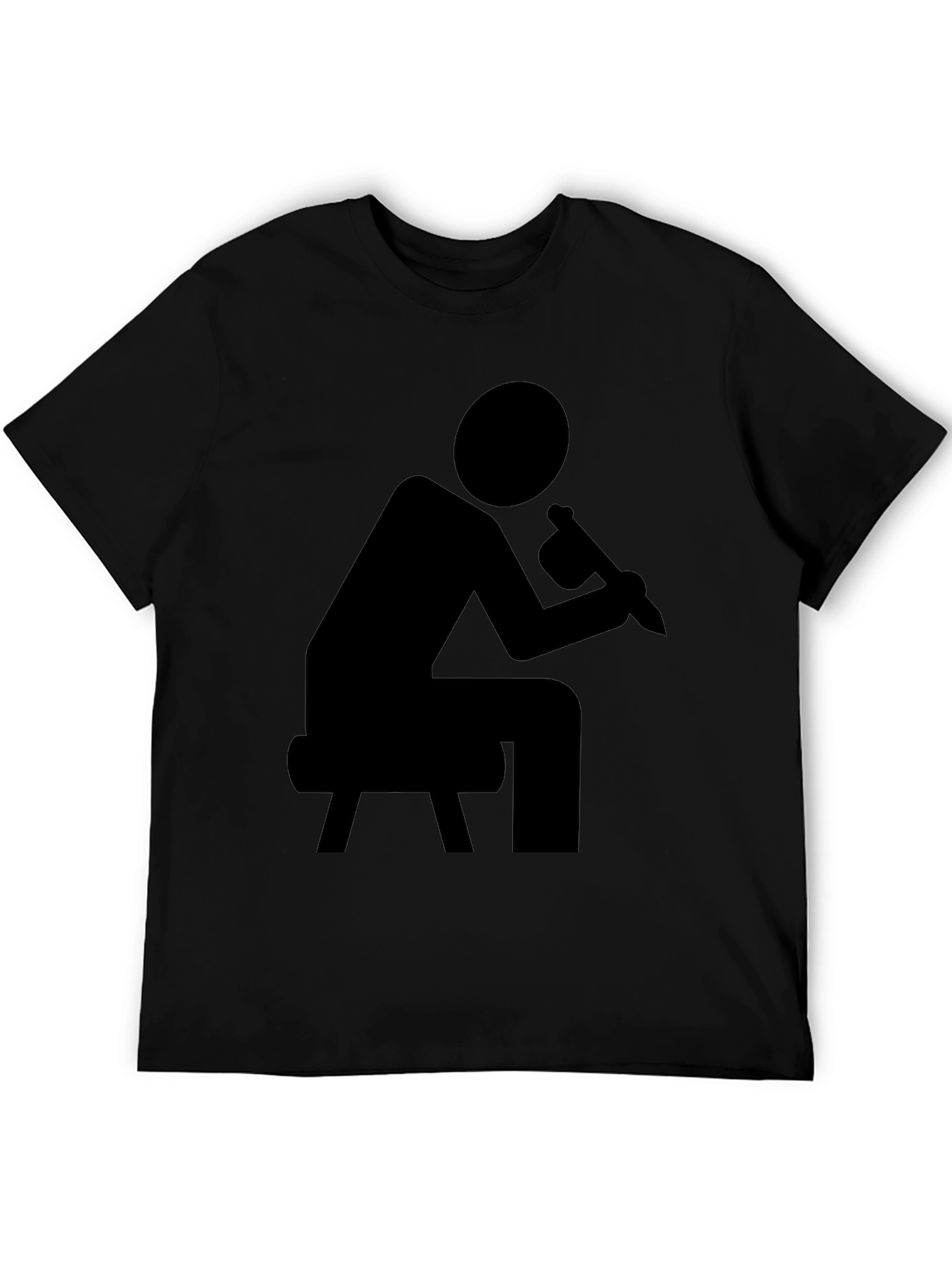 Black Painter Pictogram Graphic Tee - Black Unisex Shirt view 5