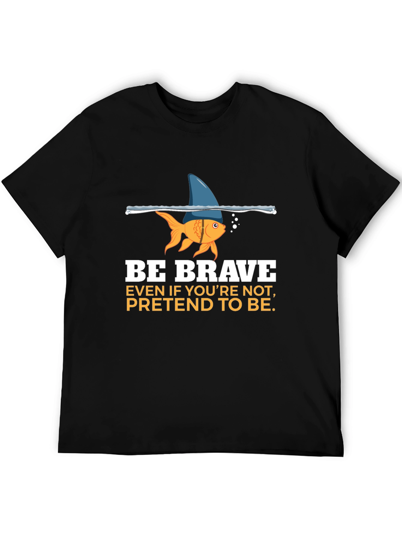 Black Be Brave Graphic T-Shirt - Goldfish Shark Fin view 5