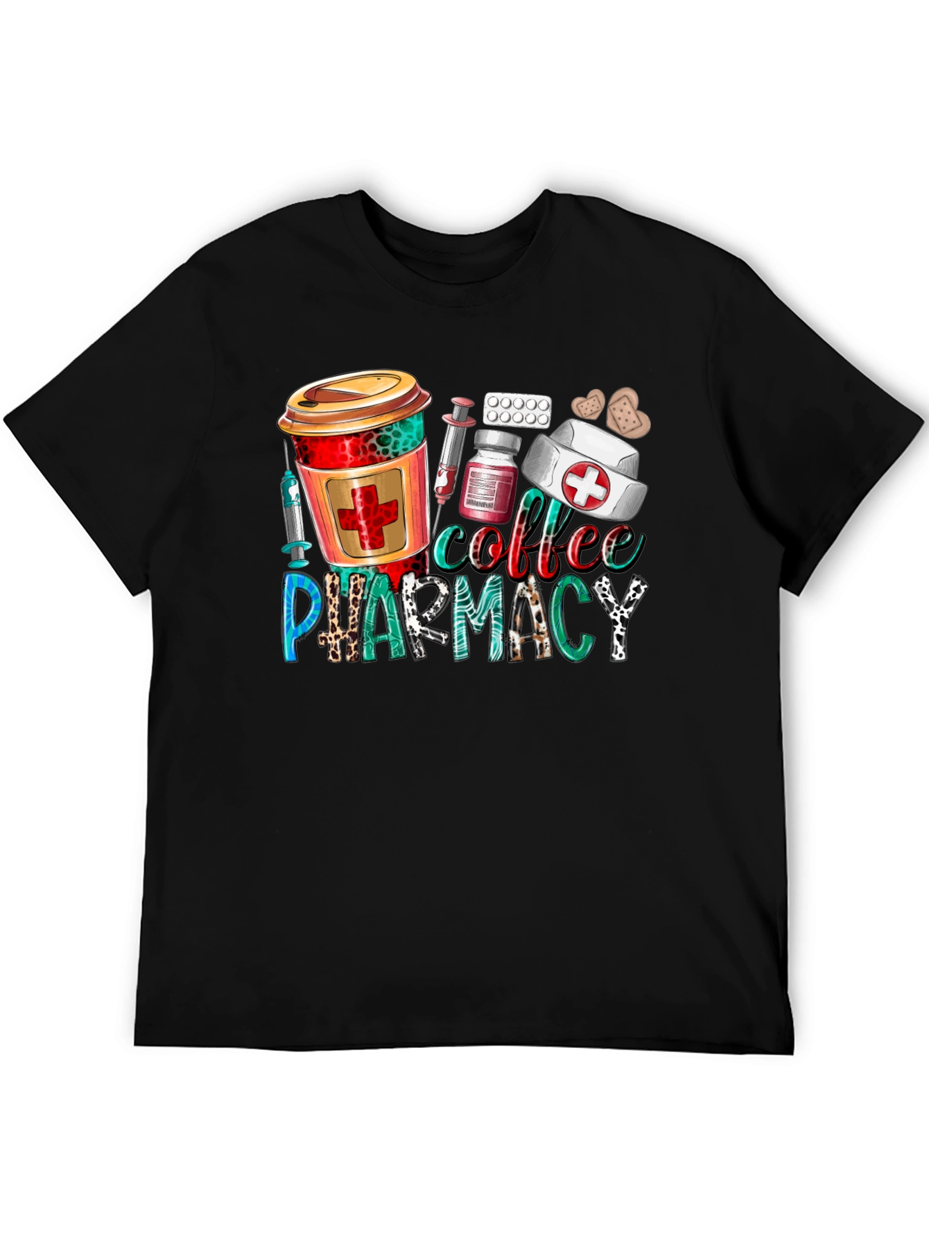 Black Coffee Pharmacy T-Shirt - Nurse, Doctor, Healthcare view 5