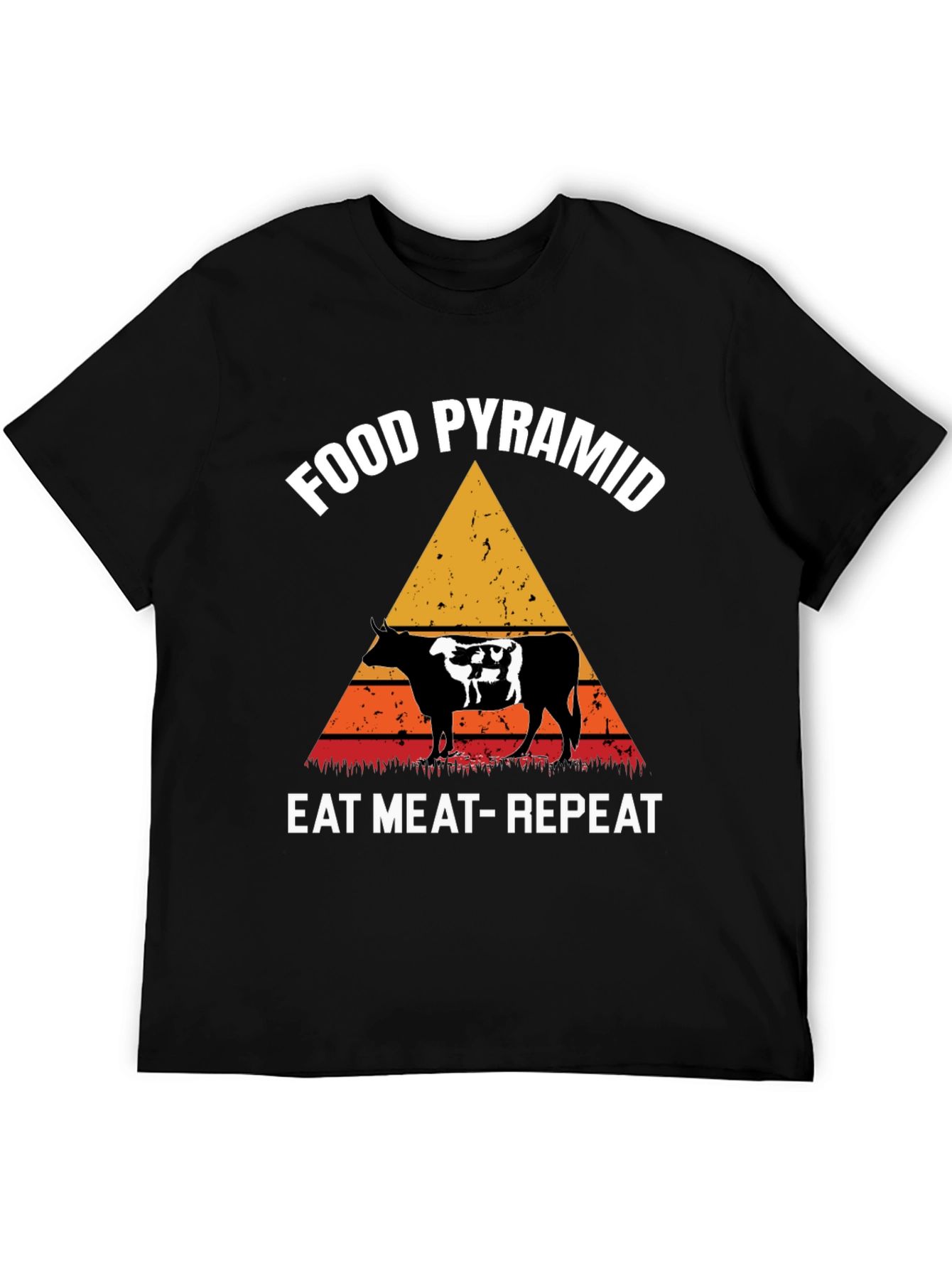 Food Pyramid Eat Meat Repeat Graphic Tee - 5