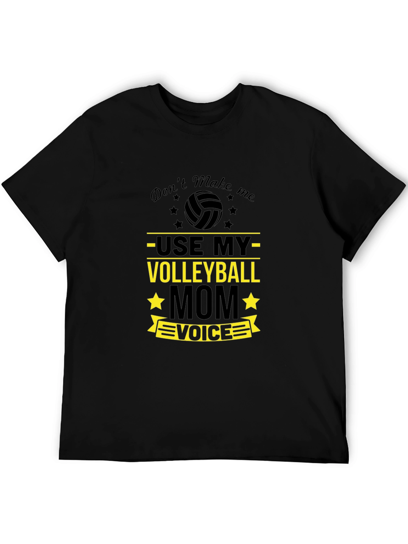 Black Volleyball Mom Voice T-Shirt - Fun Sports Tee view 5