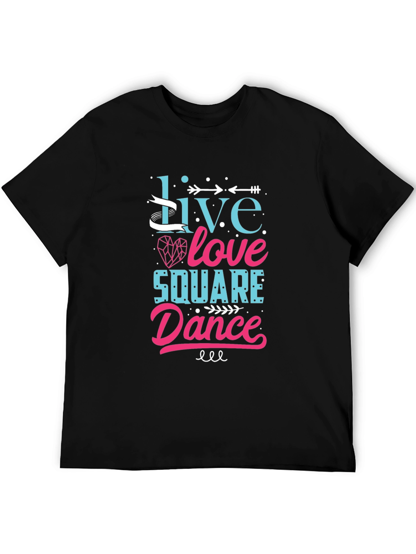 Black Live Love Square Dance Graphic Tee view 5