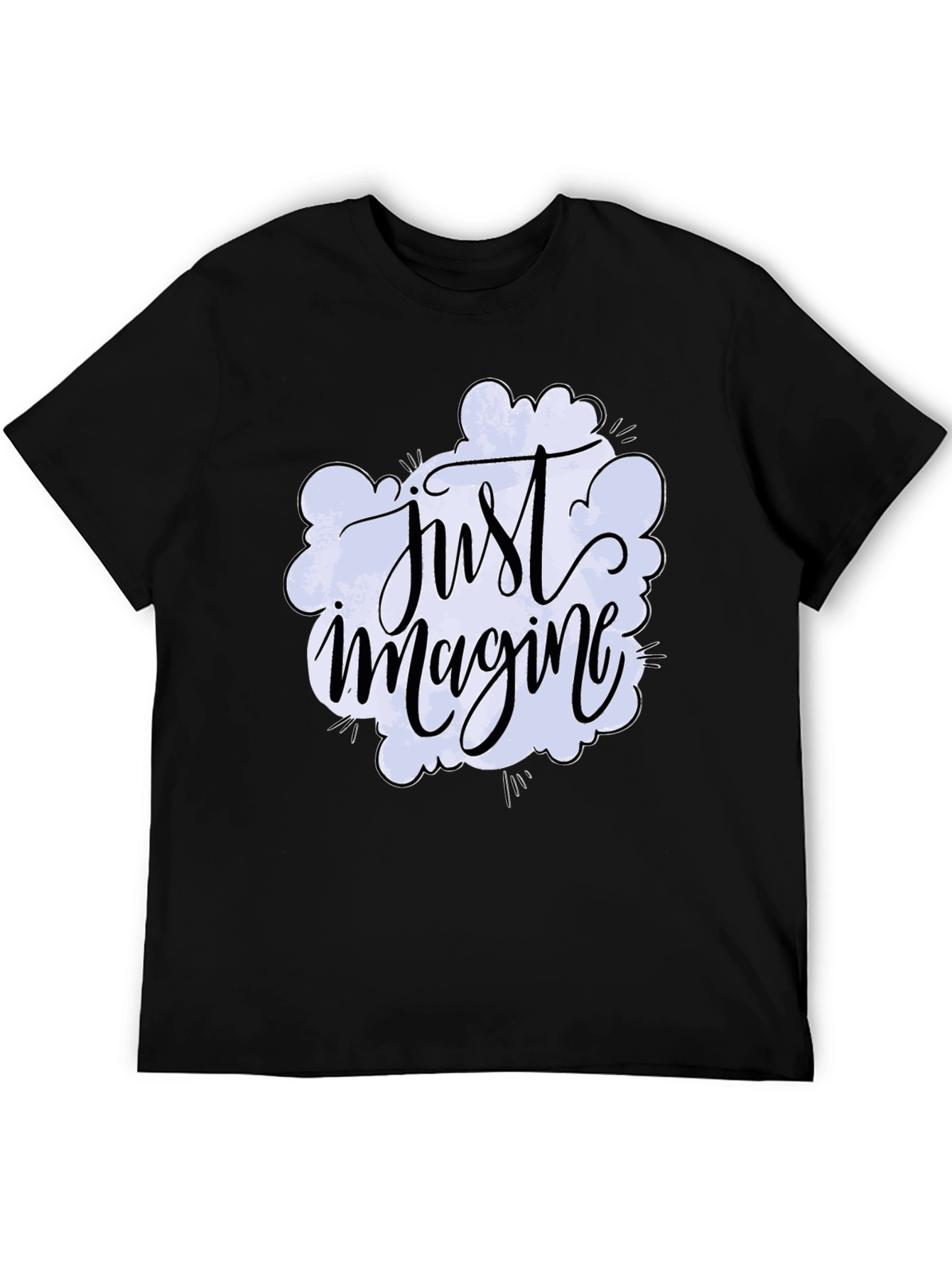 Black Just Imagine Graphic Tee - Crew Neck Soft Cotton Blend view 5