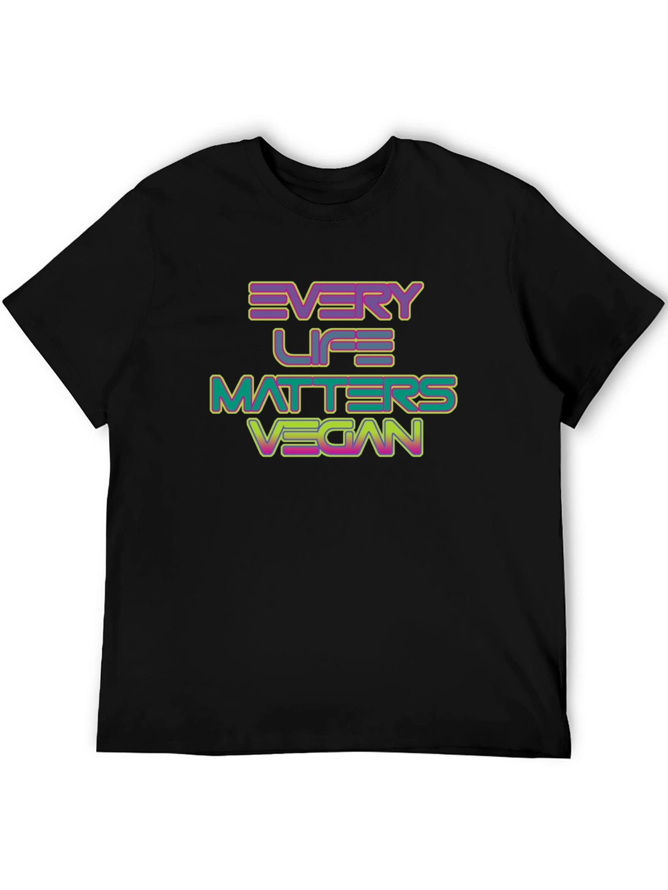 Black Every Life Matters Vegan T-Shirt - Black view 5