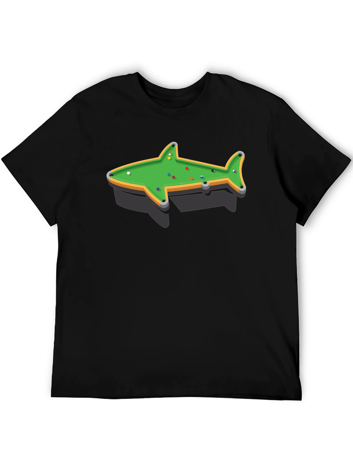 Black Shark Pool Table Graphic Tee - Unique Billiards Shirt view 5
