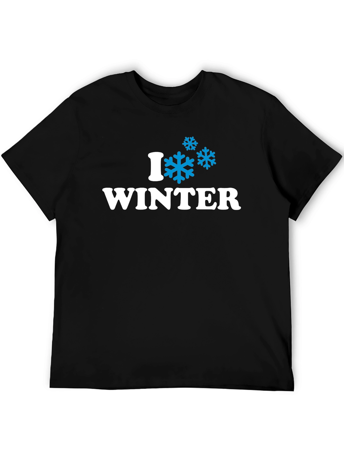 Black I Love Winter Snowflake T-Shirt - Black Cotton Blend view 5