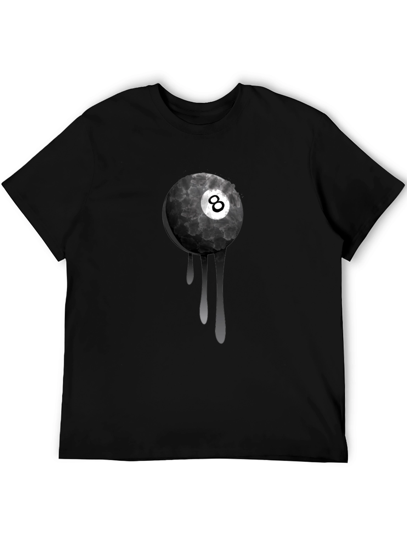 Black 8 Ball Drip Graphic Tee - Stylish Men's T-Shirt view 5