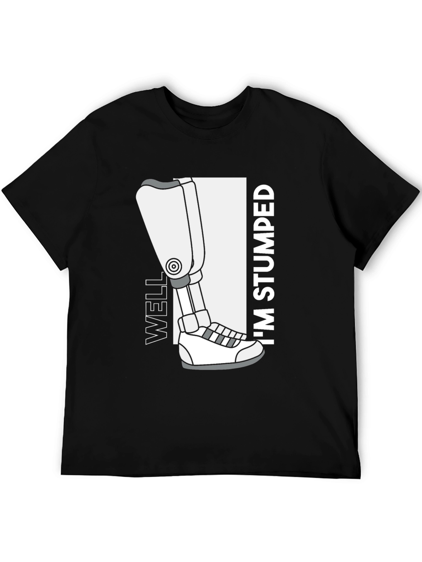Black Well I'm Stumped Amputee Humor Graphic T-Shirt view 5