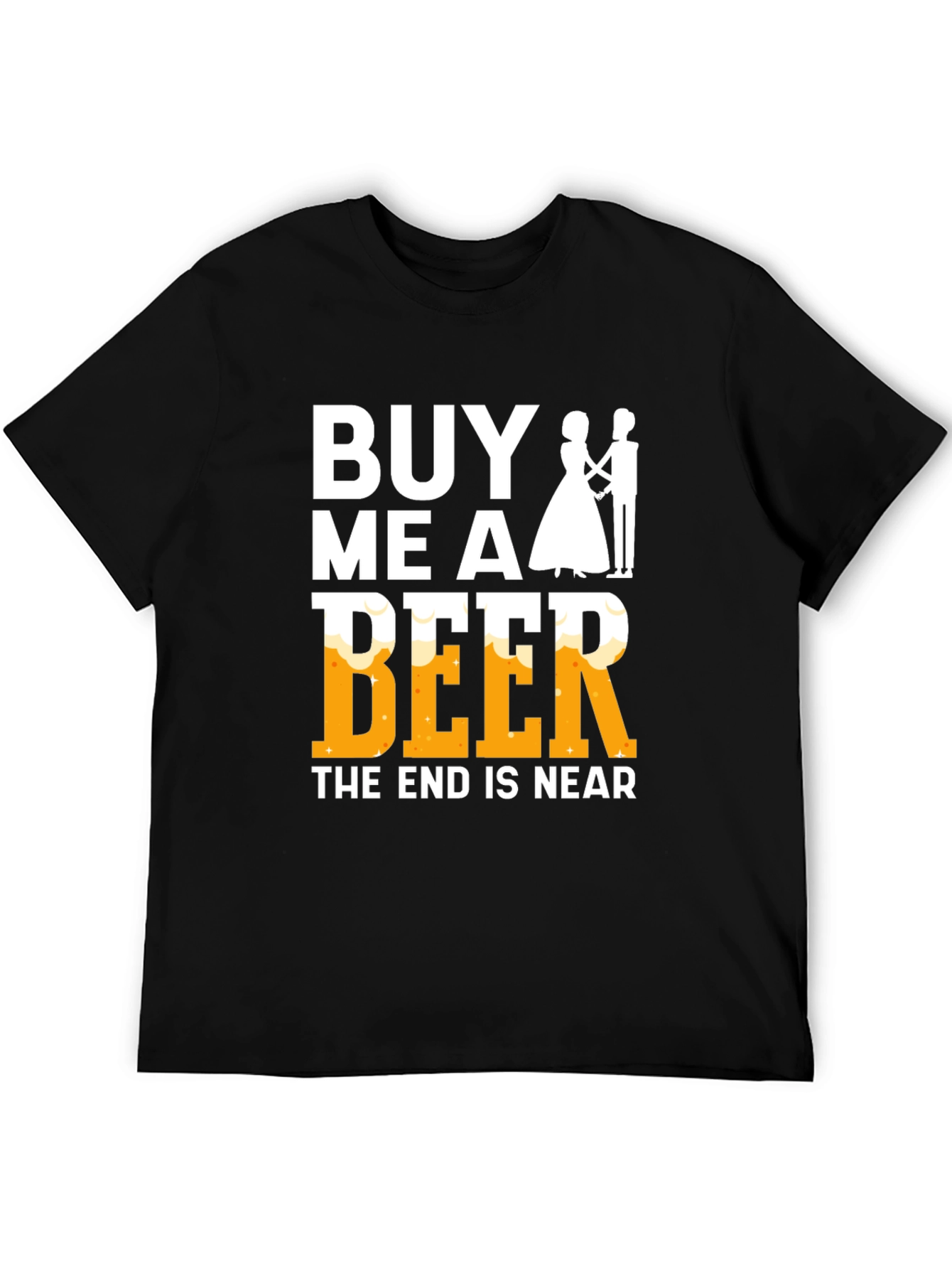 Black Buy Me A Beer - Funny Wedding T-Shirt view 5