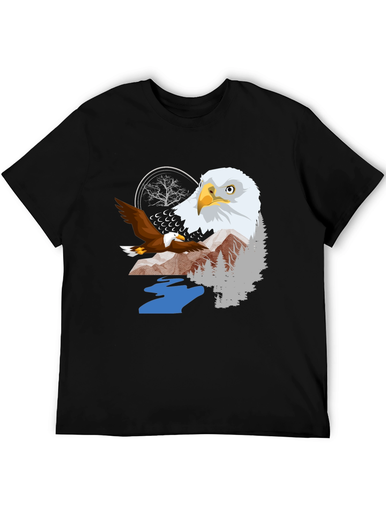 Black Eagle Graphic Tee - Nature Inspired T-Shirt view 5