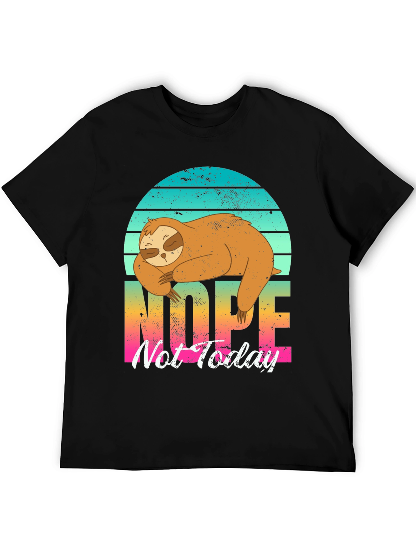 Black Nope Sloth Graphic Tee - Lazy Day Comfort view 5