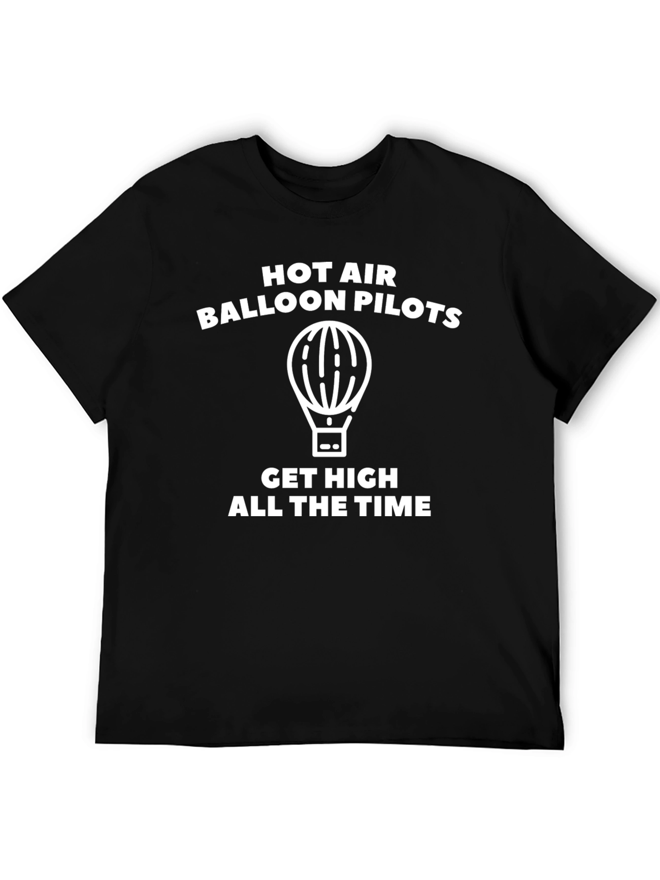 Black Hot Air Balloon Pilots Get High T-Shirt view 5
