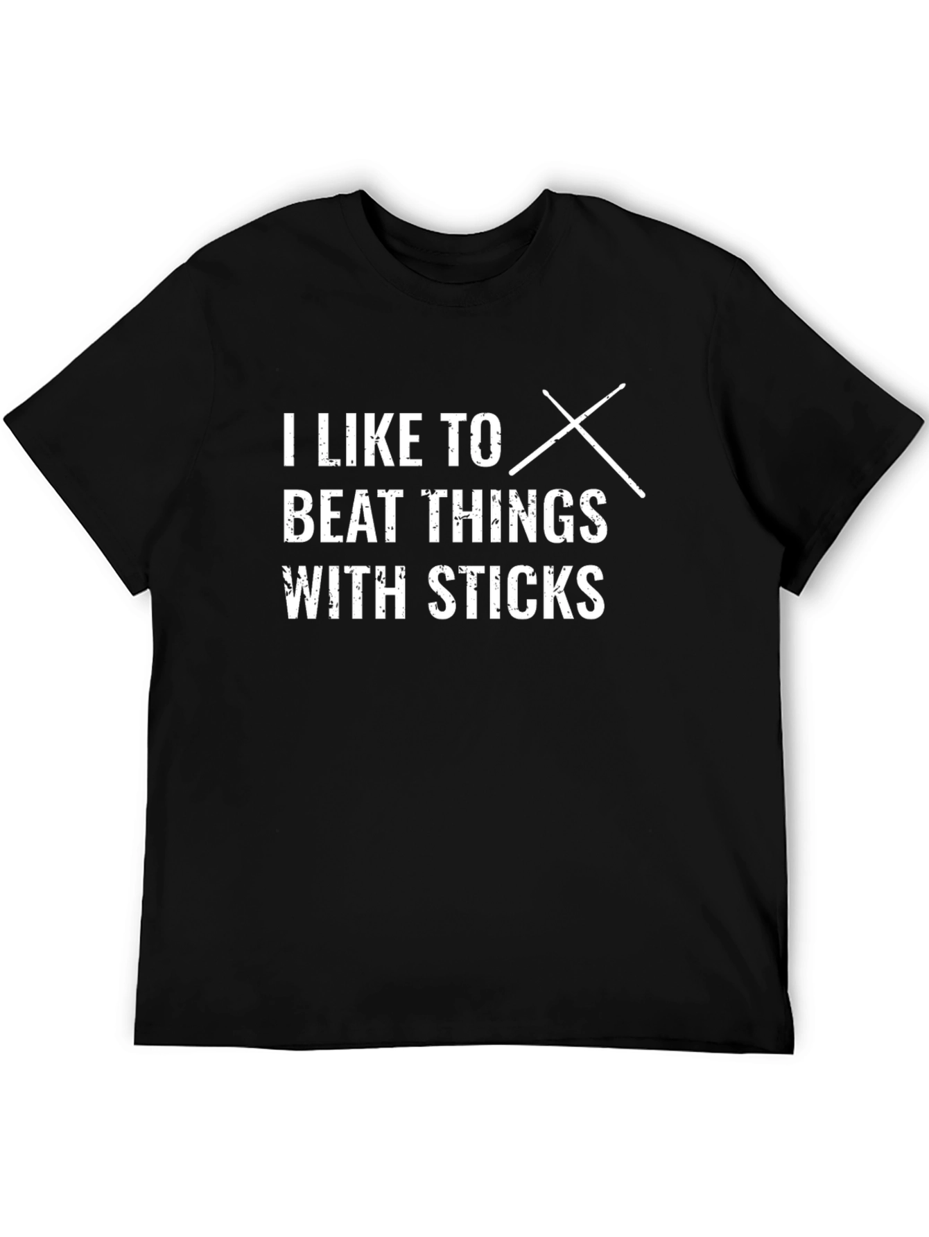 Black I Like To Beat Things With Sticks Graphic Tee view 5