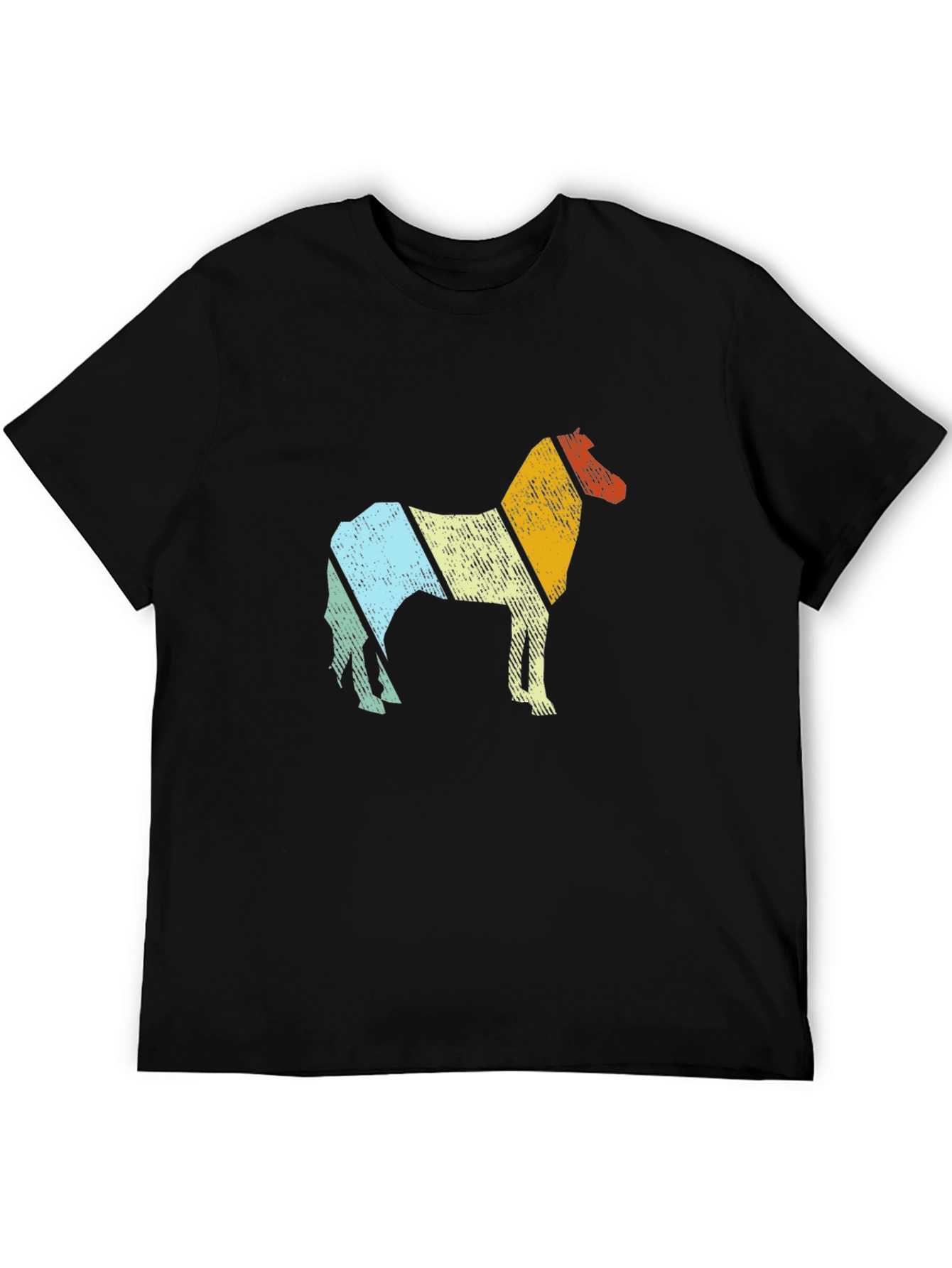 Black Retro Horse Graphic Tee - Comfort Fit Black T-Shirt view 5
