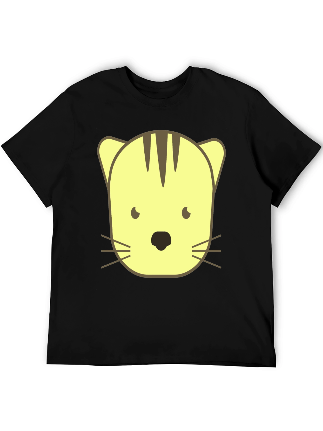 Black Cute Cartoon Cat Graphic Black T-Shirt view 5