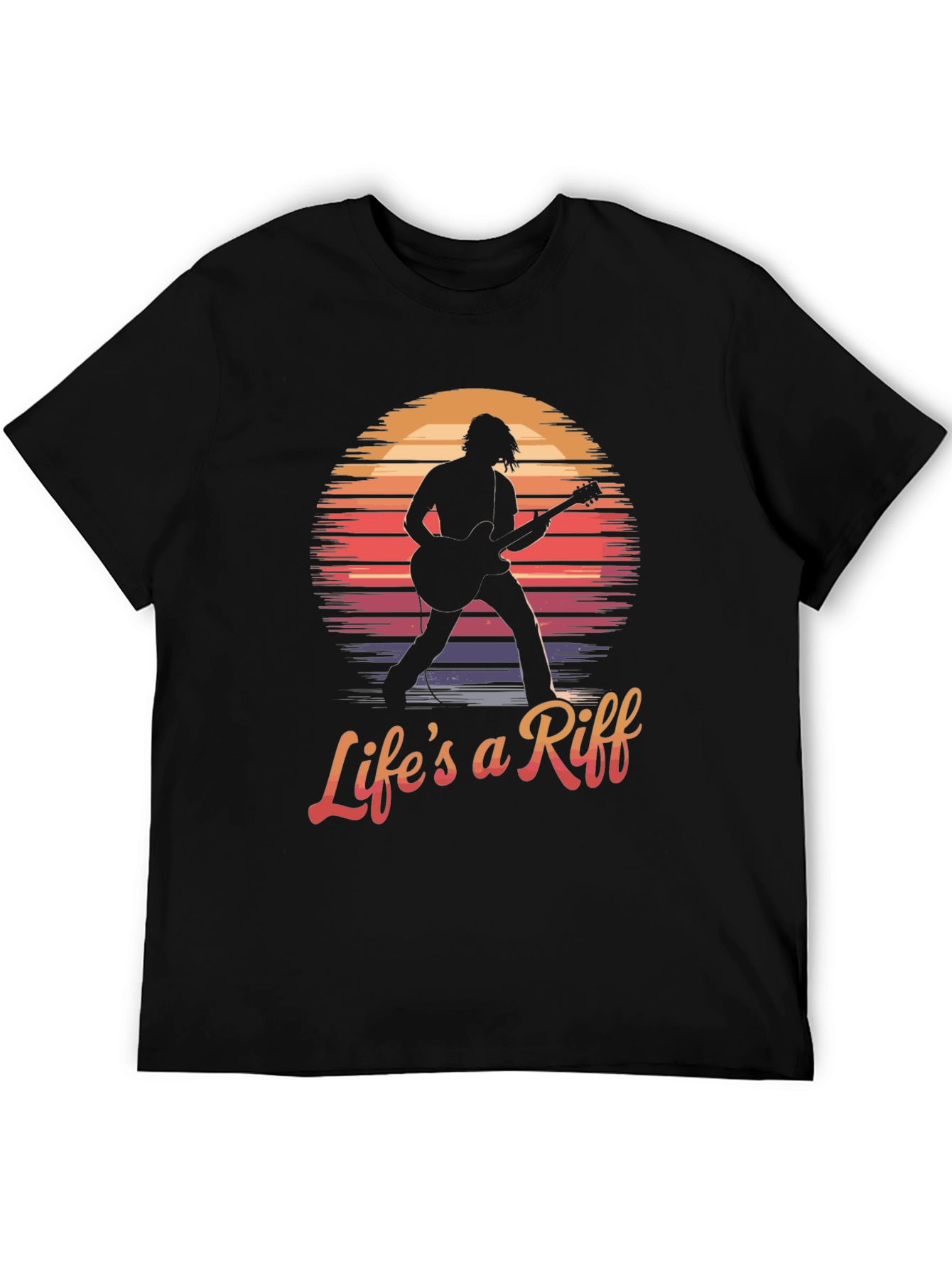 Black Life's a Riff Guitar Player Graphic Tee view 5