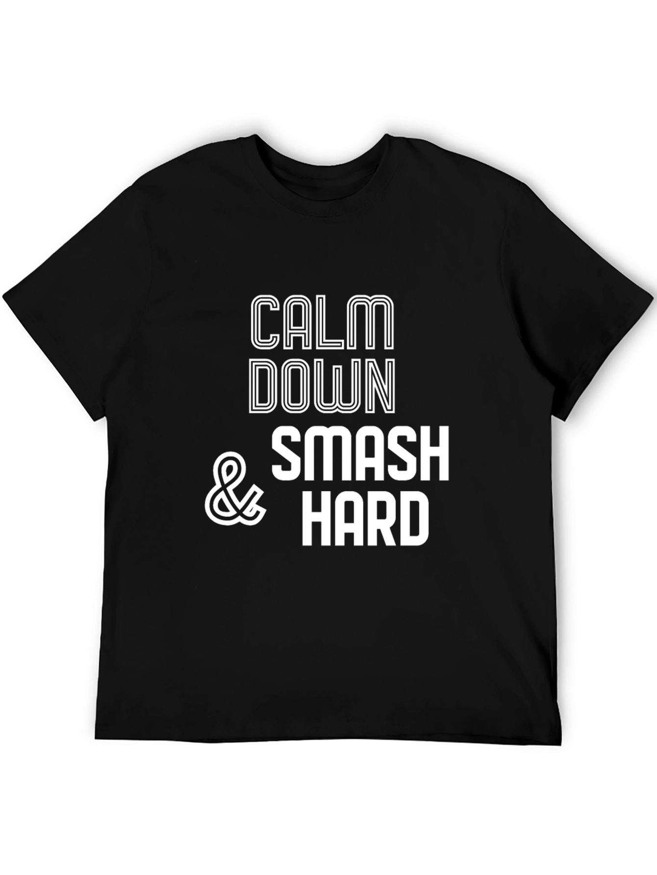 Black Calm Down & Smash Hard Graphic Tee view 5