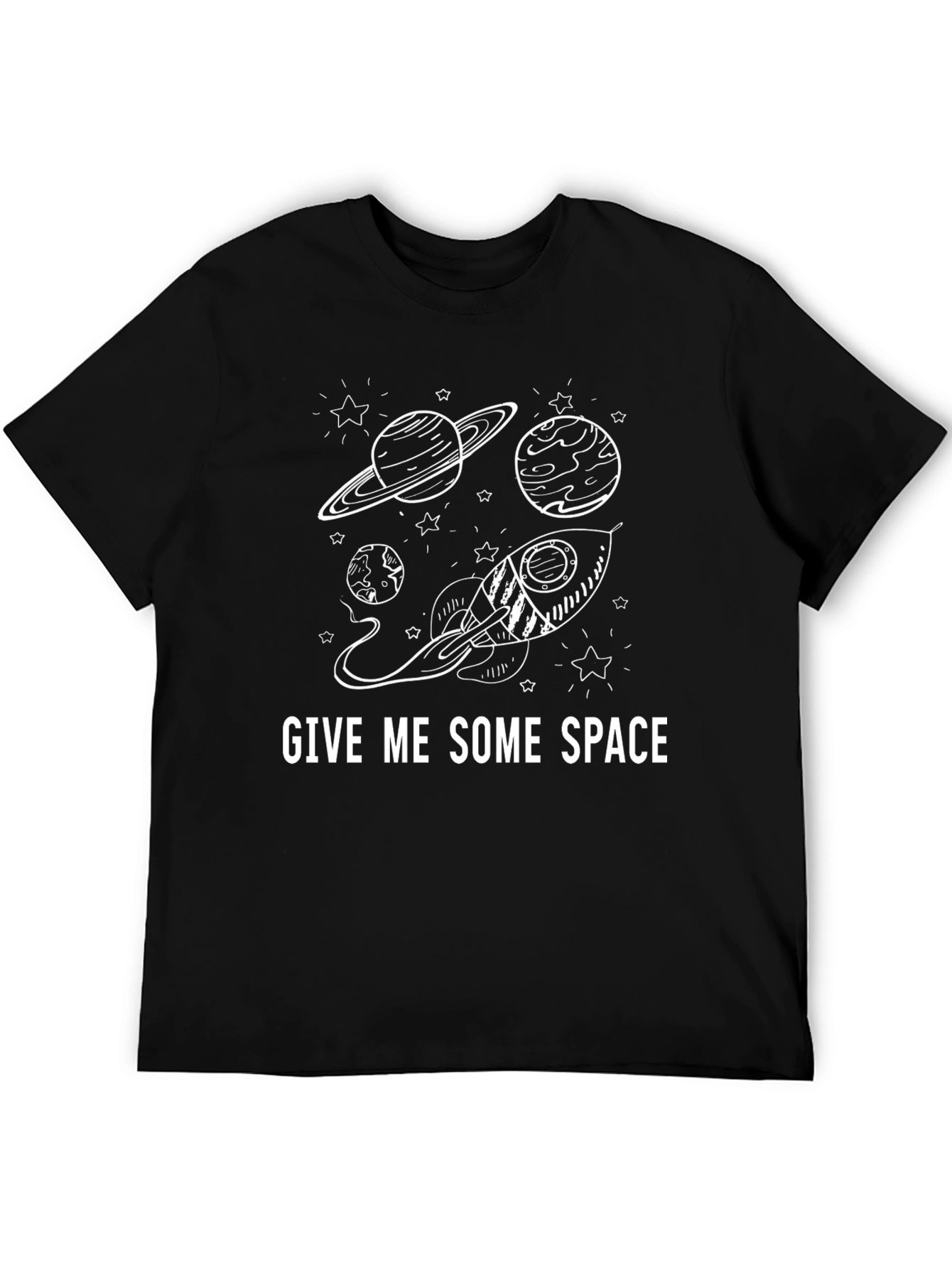 Black Give Me Some Space T-Shirt view 5
