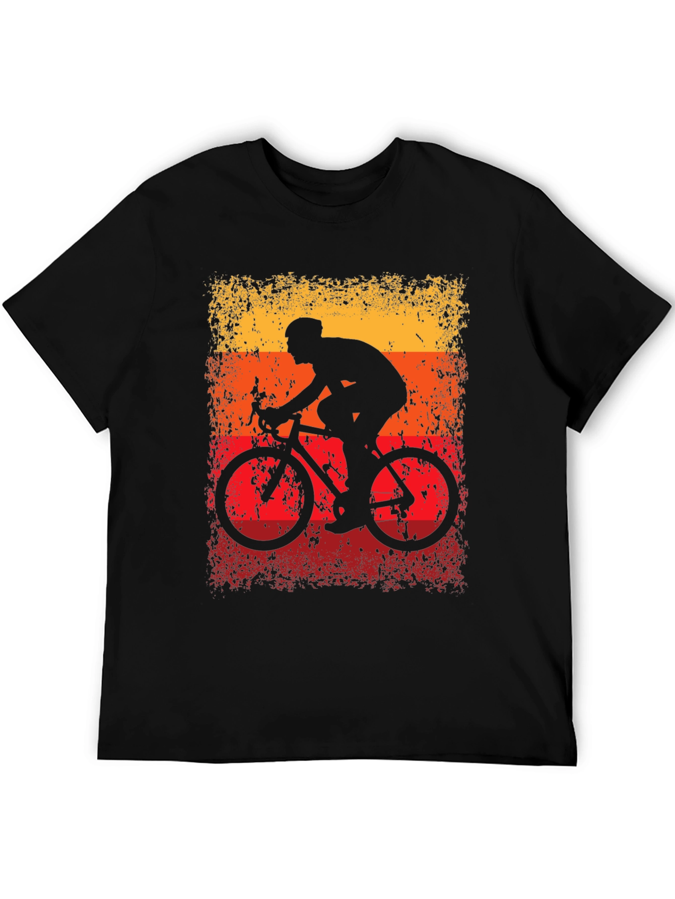 Black Retro Cycling T-Shirt - Black Cotton Blend view 5