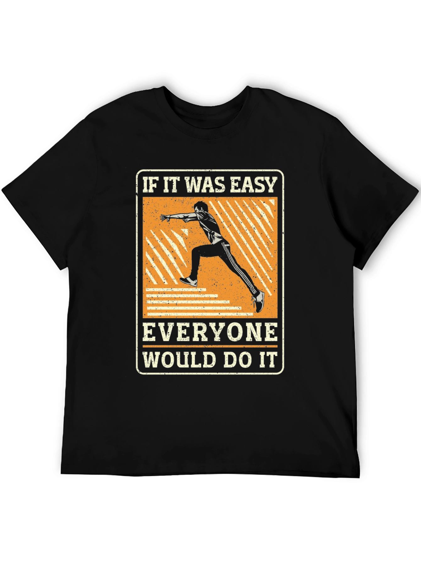 Black Motivational Runner T-Shirt - If It Was Easy view 5