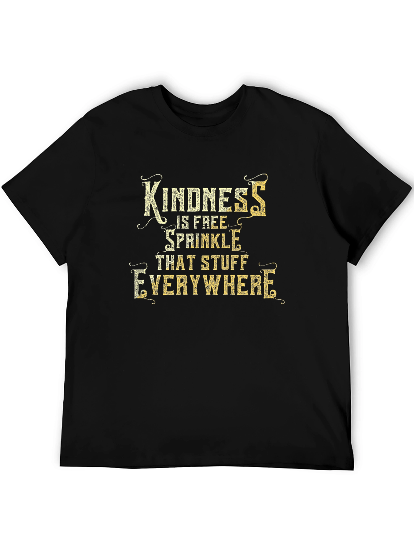 Black Kindness Everywhere Graphic Tee - Soft Black T-Shirt view 5