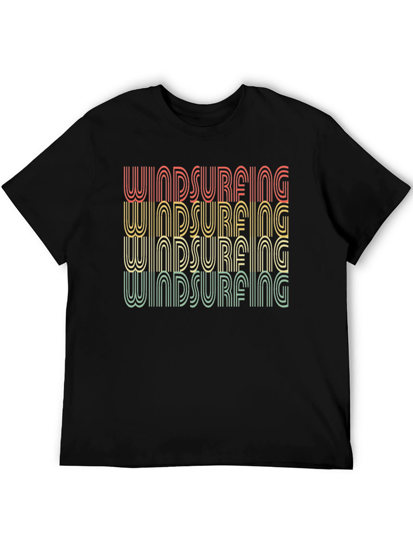 Black Retro Windsurfing T-Shirt - Black view 5