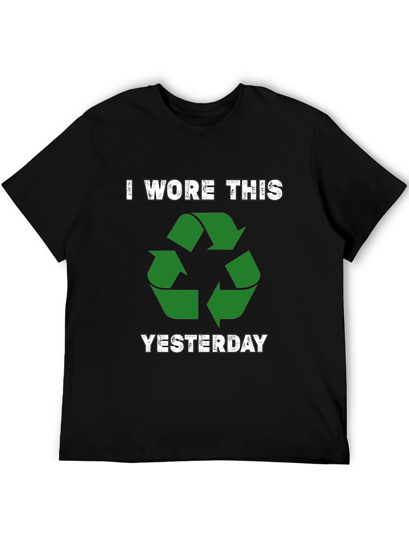 Black Recycle T-Shirt - I Wore This Yesterday - Eco-Friendly view 5