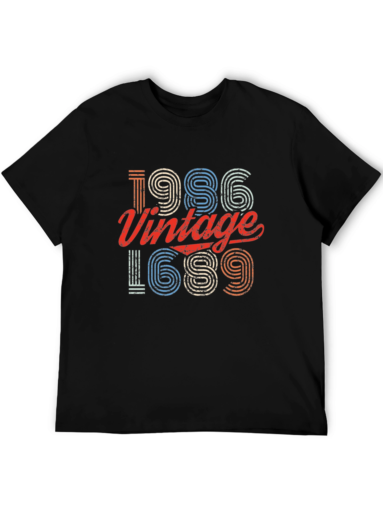 Black Vintage 1986 T-Shirt, Retro Birthday Tee view 5