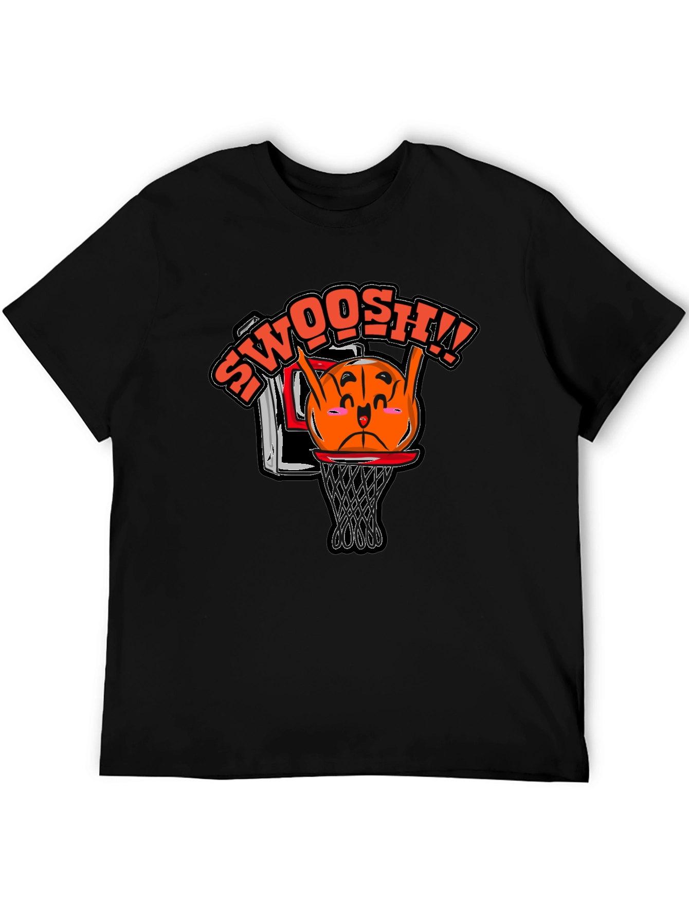 Black Funny Basketball Graphic Tee - Swoosh! view 5