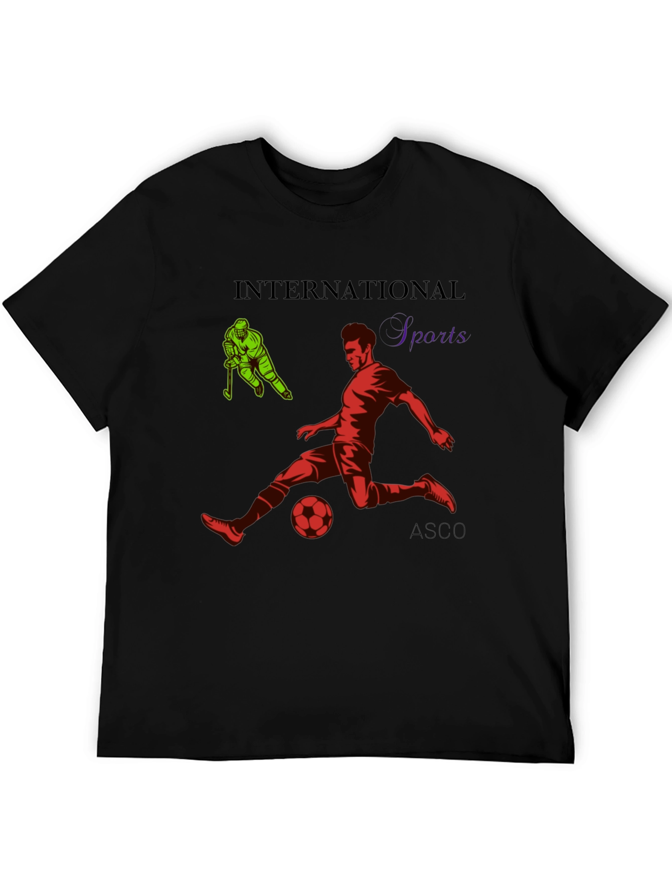 Black International Sports Graphic T-Shirt view 5