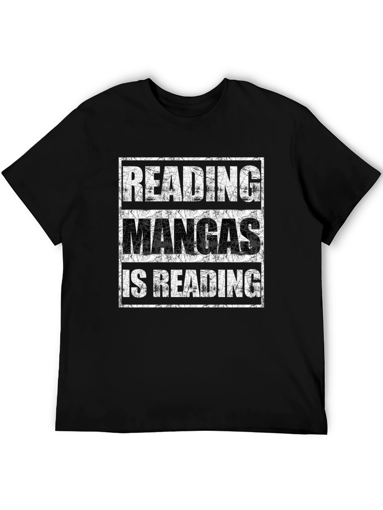 Black Reading Mangas T-Shirt - Funny Novelty Graphic Tee view 5