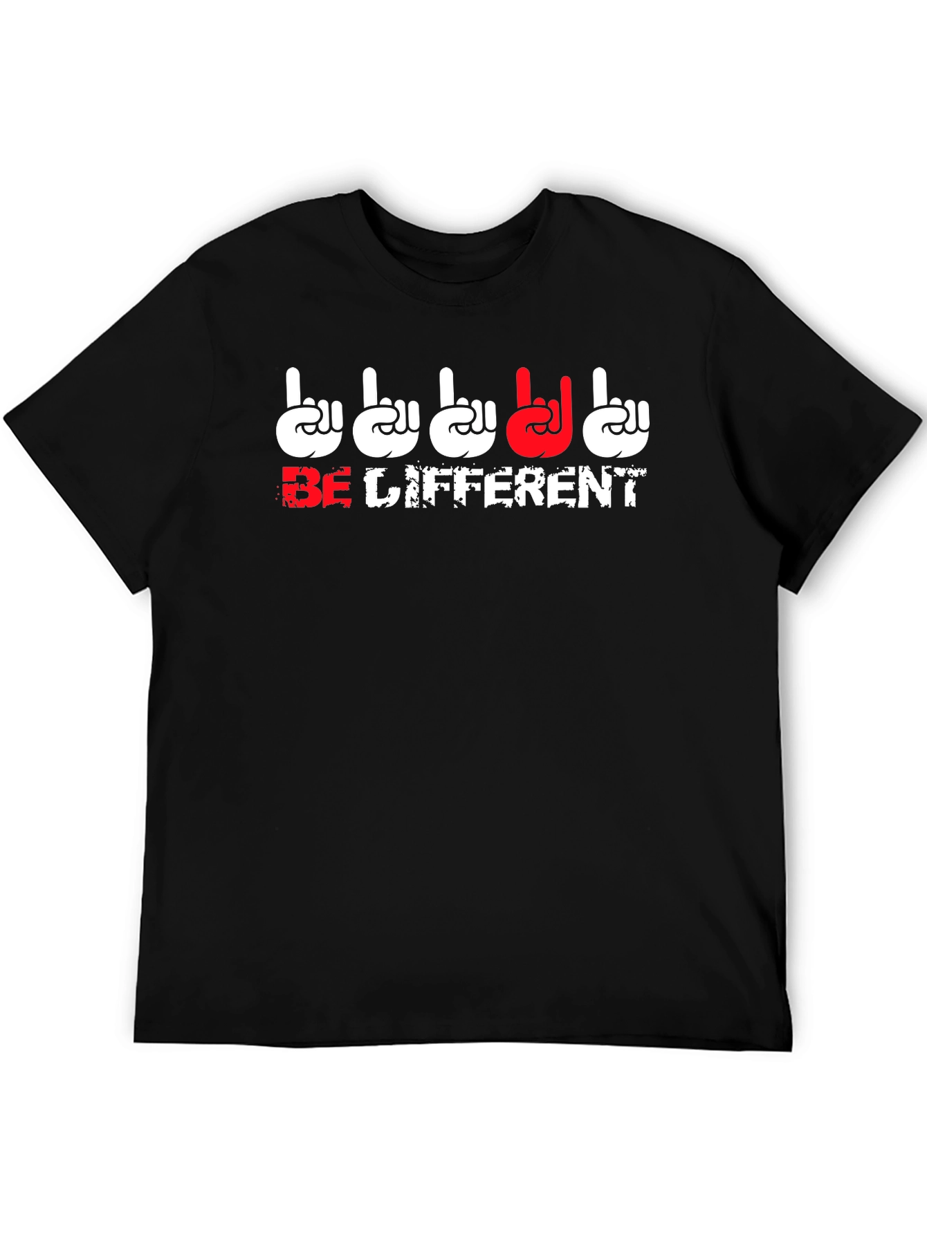 Black Be Different Graphic T-Shirt - Black view 5