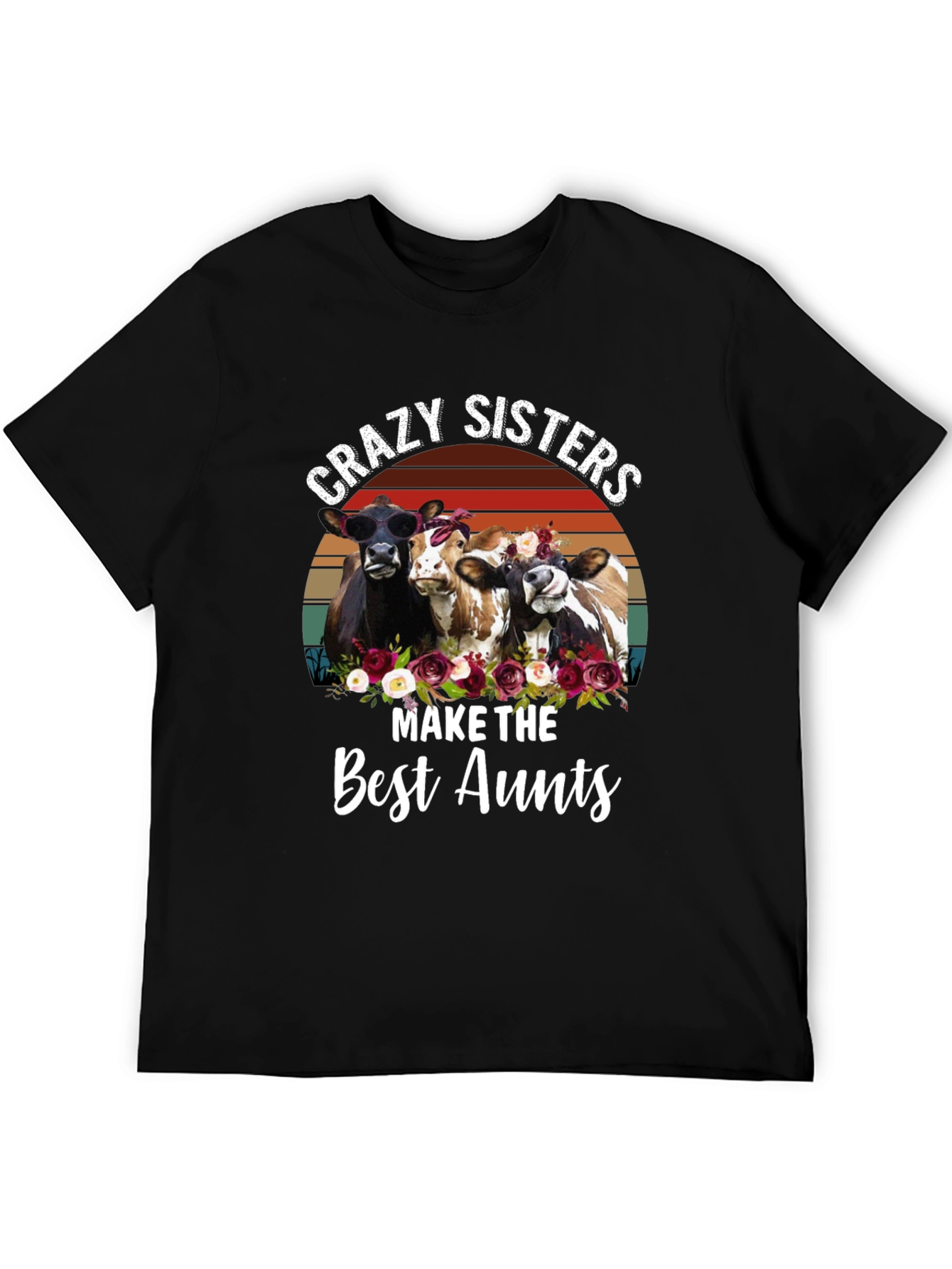 Black Crazy Sisters Best Aunts T-Shirt view 5